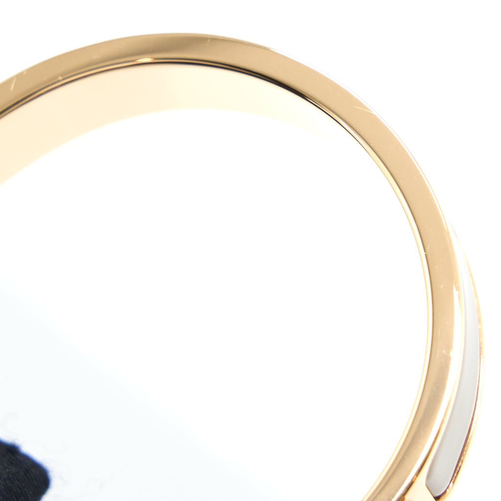 HERMES CLIC H BRACELET MARRON GLACÉ ROSE GOLD TONE