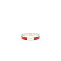 HERMES CLIC H BRACELET RED SILVER TONE