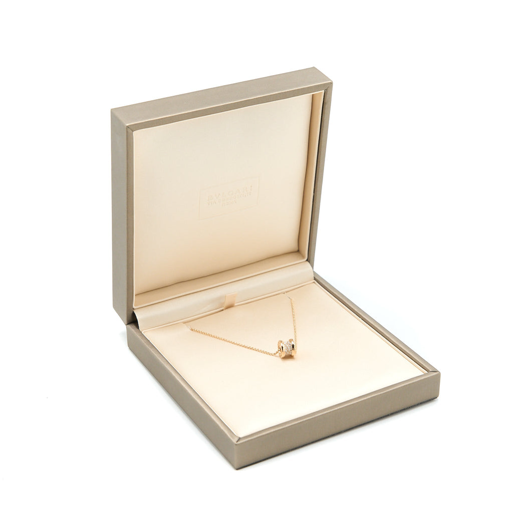BVLGARI B. ZERO1 NECKLACE ROSE GOLD DIAMONDS