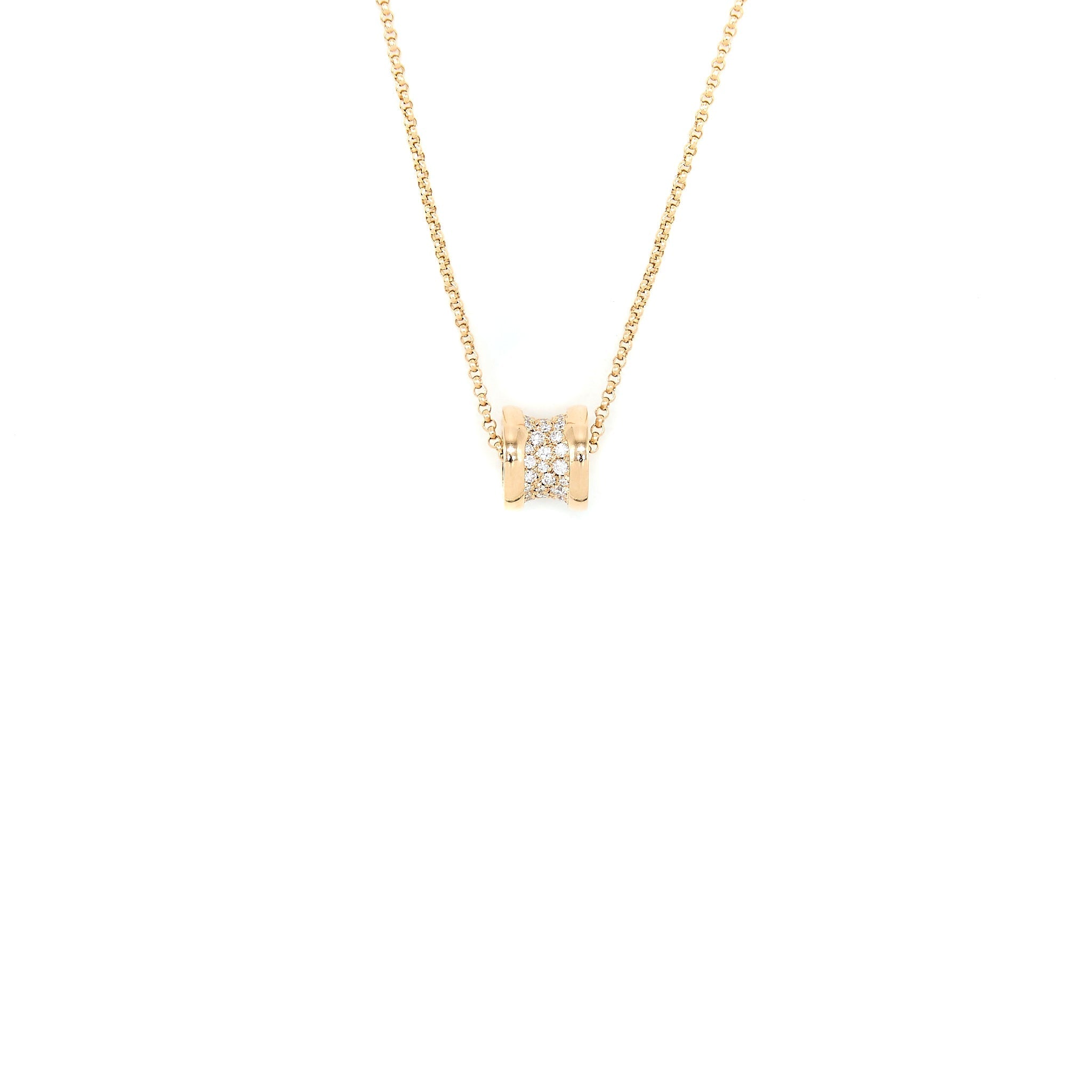 BVLGARI B. ZERO1 NECKLACE ROSE GOLD DIAMONDS