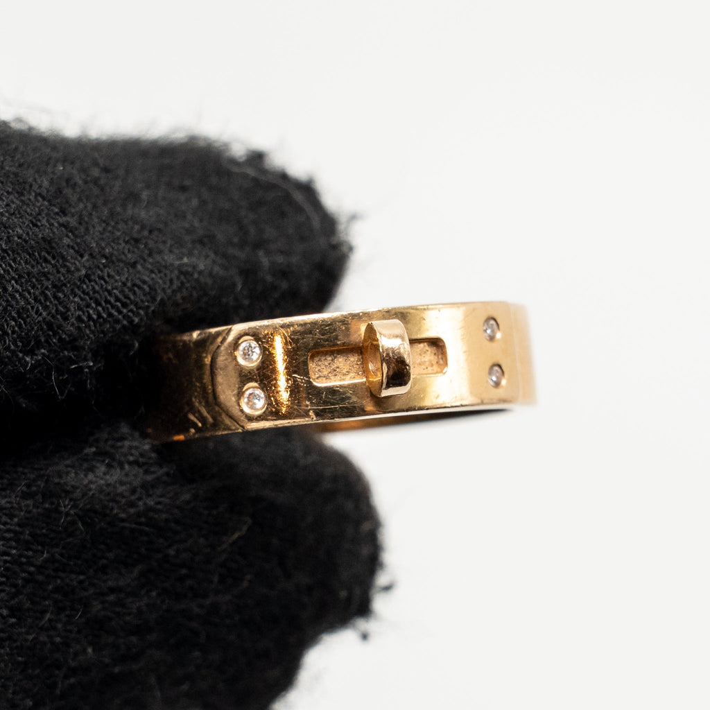 HERMES KELLY RING ROSE GOLD, DIAMONDS