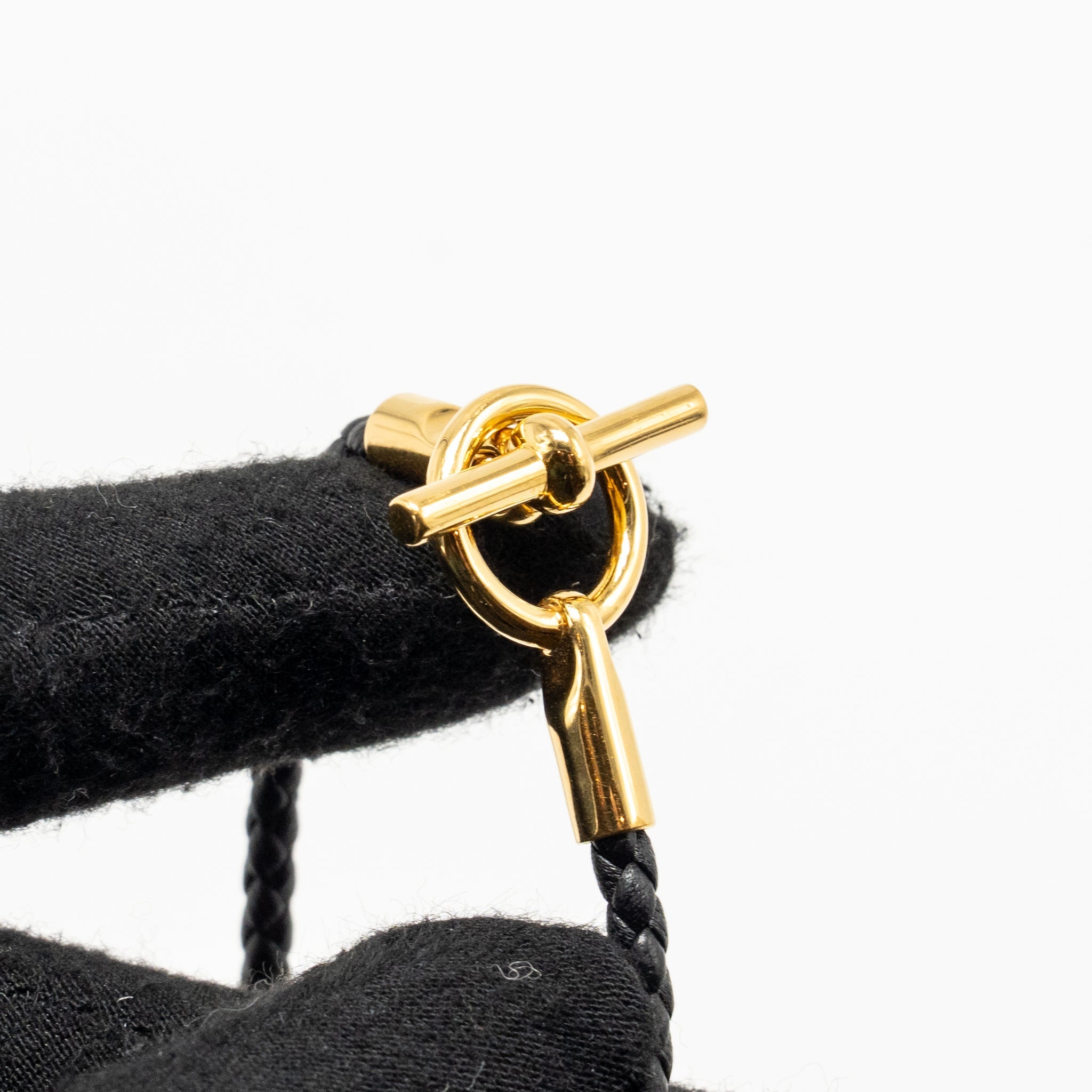 HERMES SIZE T5 GLENAN H BRACELET BLACK GHW