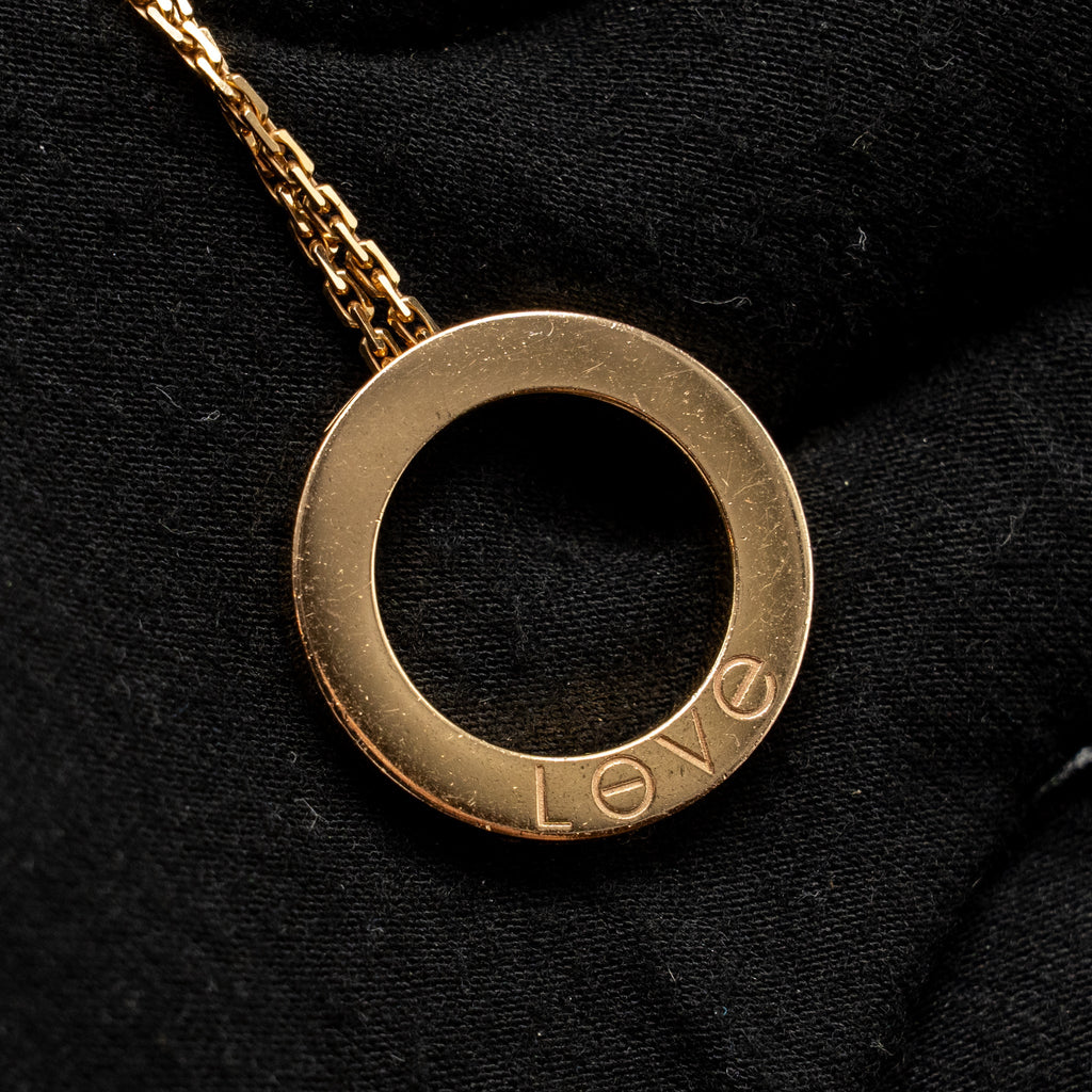CARTIER LOVE PENDANT ROSE GOLD PAVED DIAMONDS