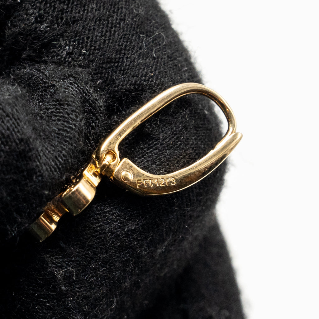 CELINE TRIOMPHE RHINESTONE EARRINGS IN BRASS WITH GOLD FINISH AND CRYSTALS