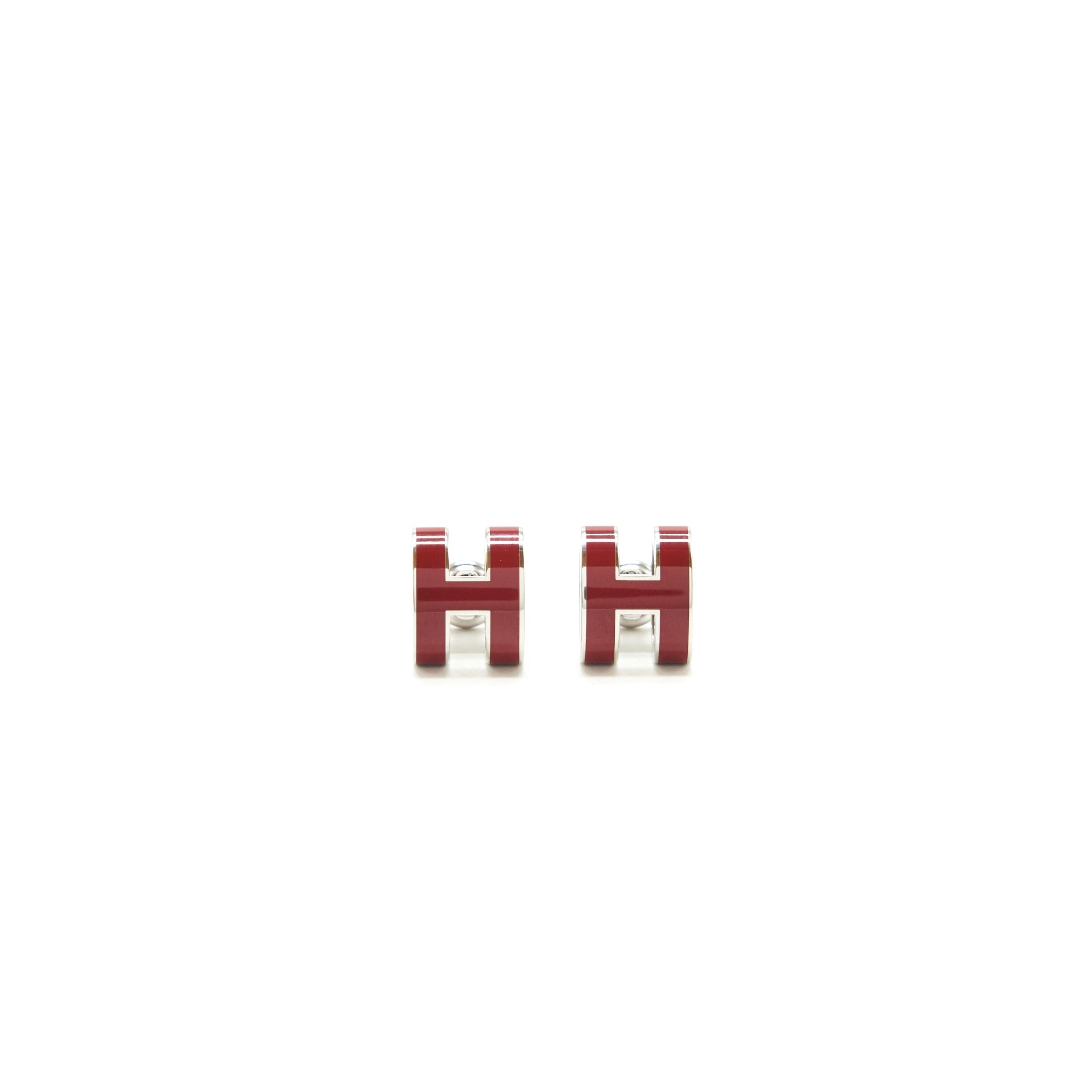 HERMES POP H EARRINGS RED SHW