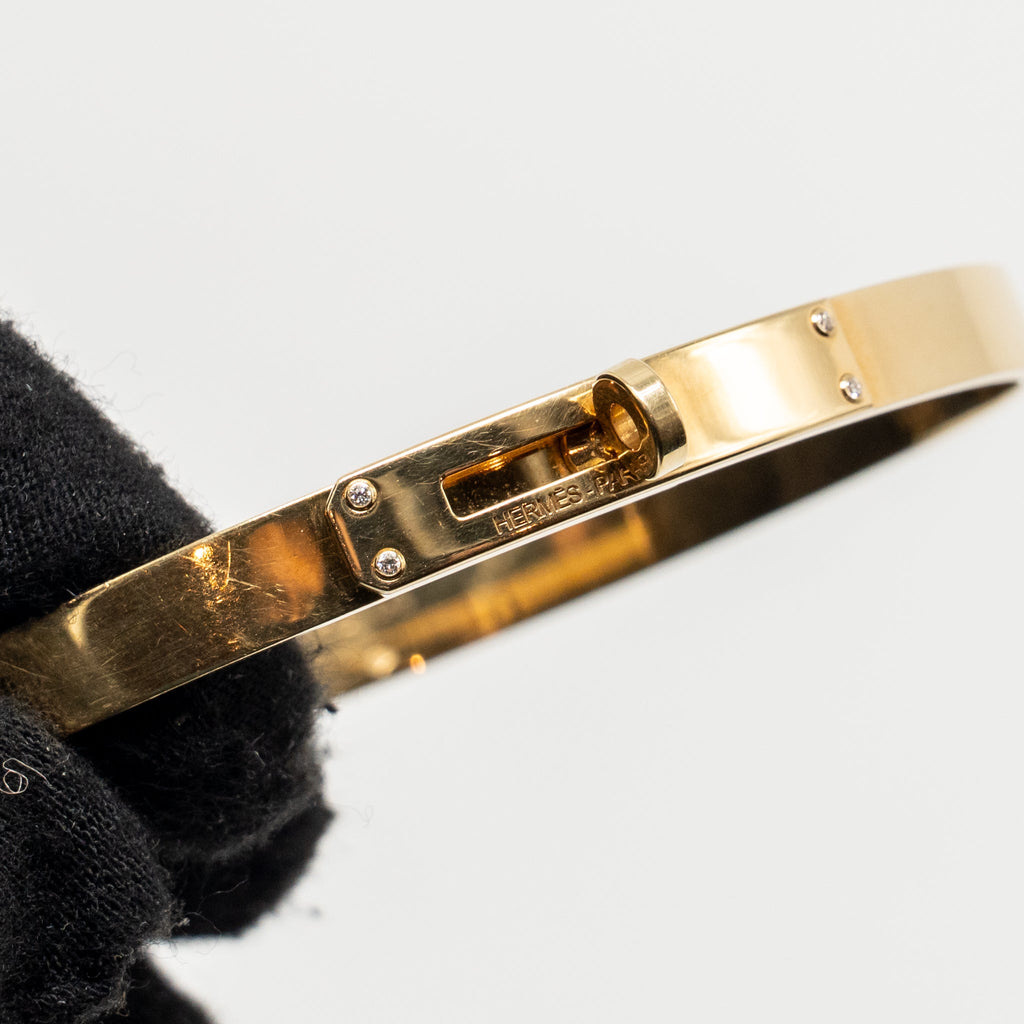 HERMES KELLY BRACELET YELLOW GOLD, 4 DIAMONDS