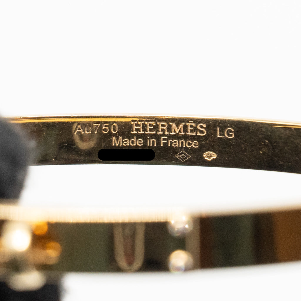 HERMES KELLY BRACELET YELLOW GOLD, 4 DIAMONDS