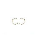 CHANEL CC LOGO HOOP EARRINGS LEATHER CHAIN/PEARL/LIGHT GOLD TONE