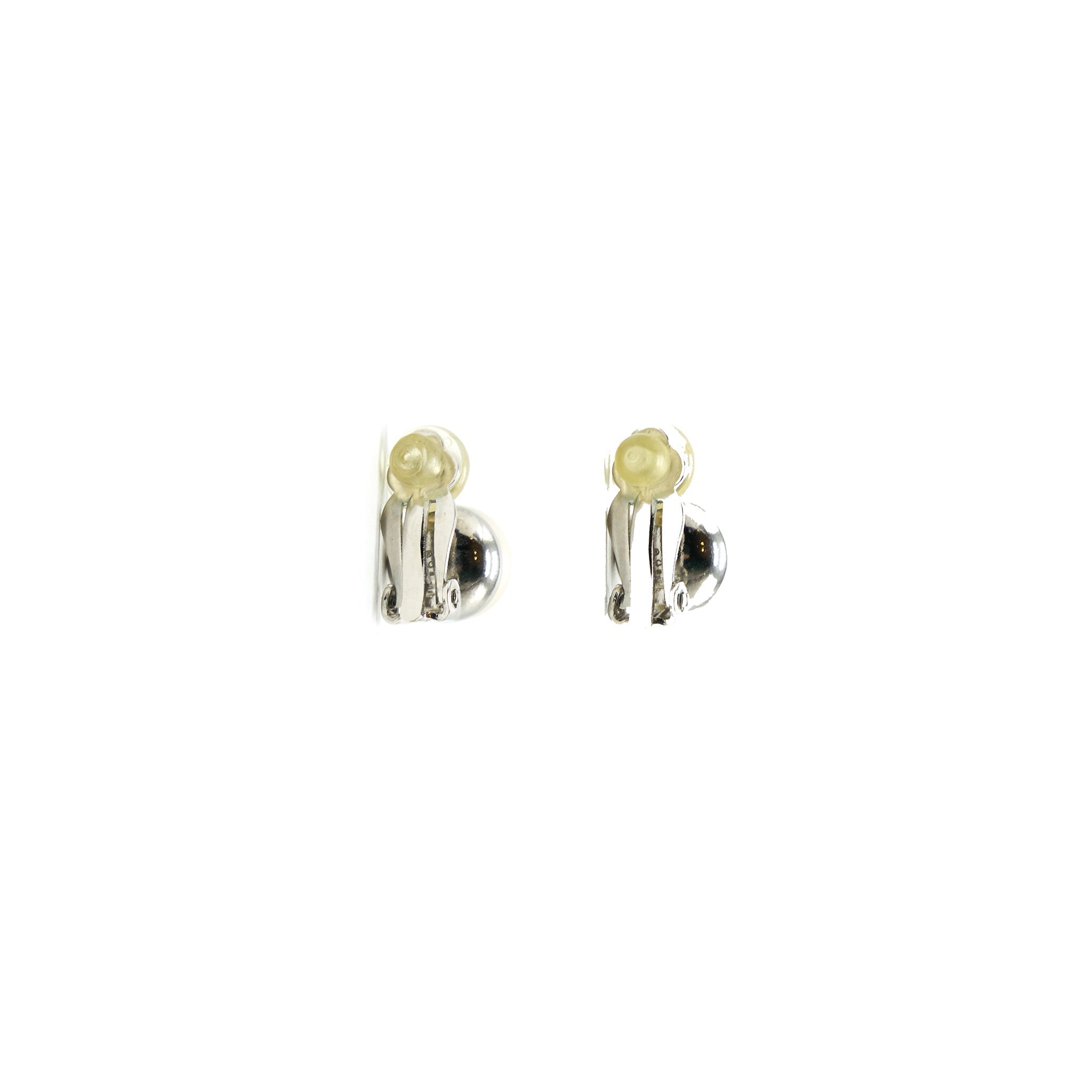 GUCCI GG PEARL WITH WHITE CRYSTAL CLIP EARRINGS