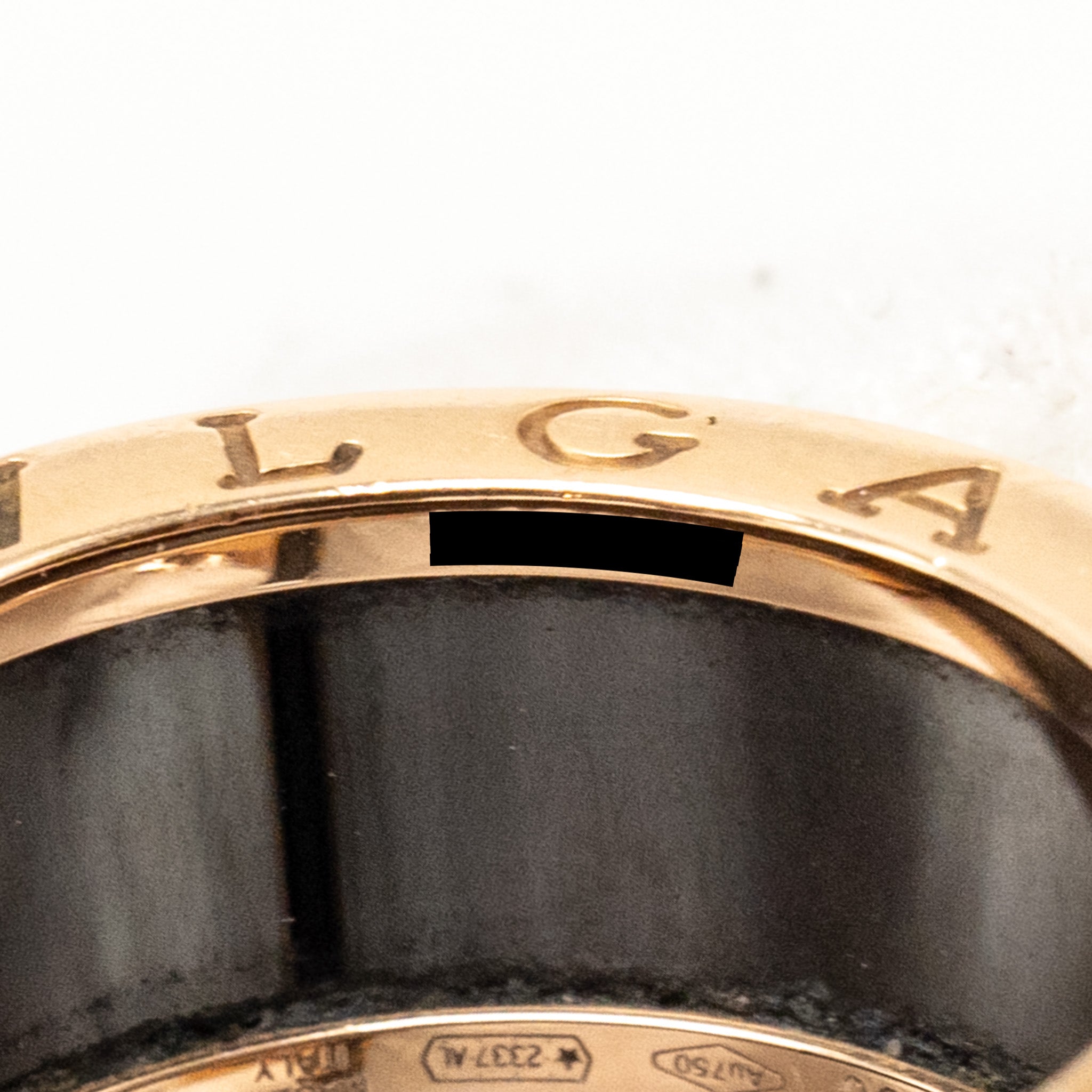 BVLGARI B.ZERO1 RING TWO-BAND BLACK CERAMIC SPIRAL / ROSE GOLD