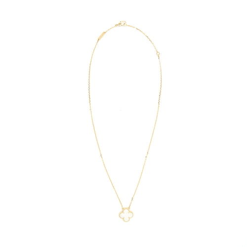 VAN CLEEF AND ARPELS VINTAGE ALHAMBRA PENDANT YELLOW GOLD WITH MOTHER OF PEARL