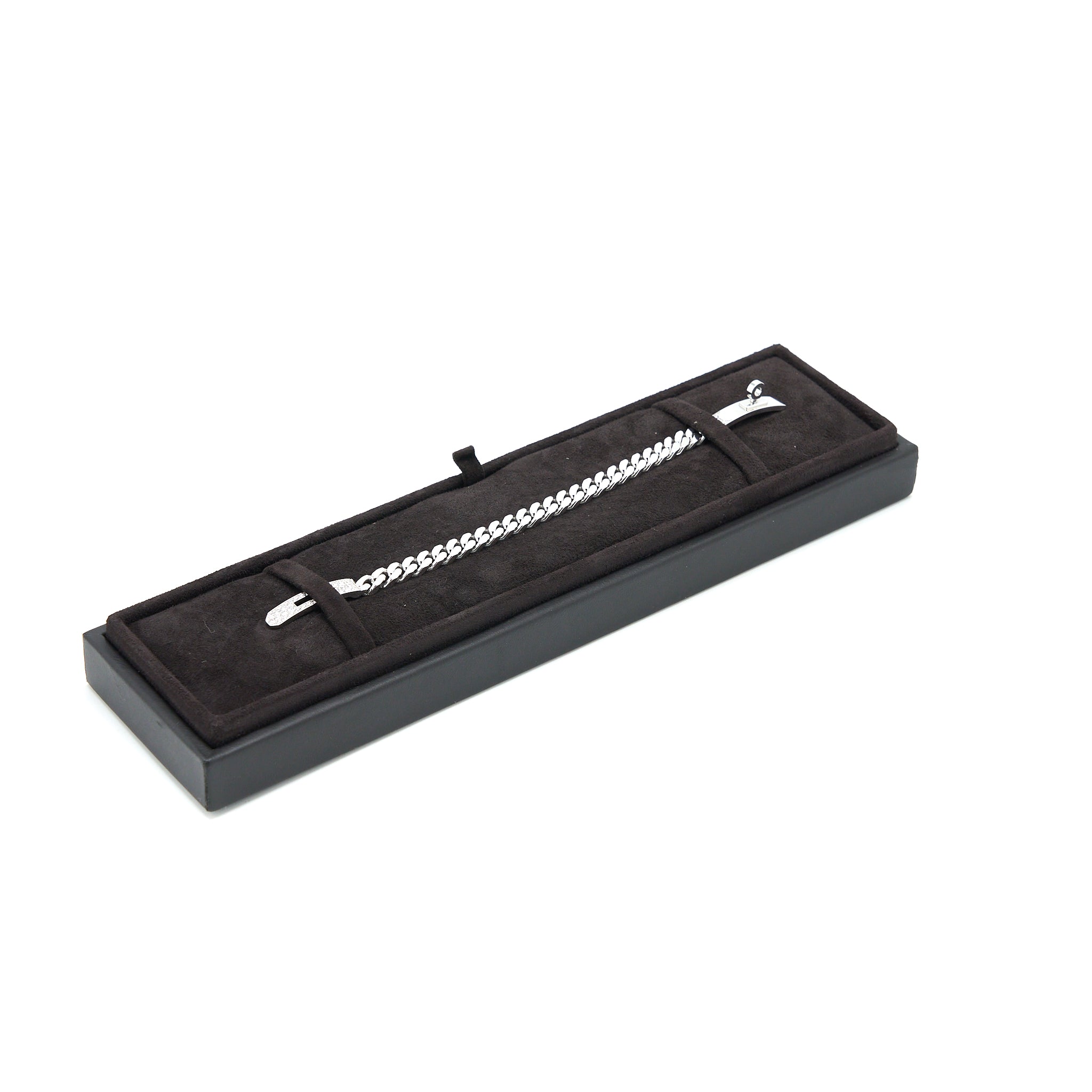 HERMES KELLY GOURMETTE BRACELET WHITE GOLD, DIAMONDS
