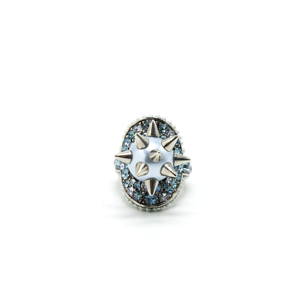 GUCCI CRYSTAL AND PEARLS RING