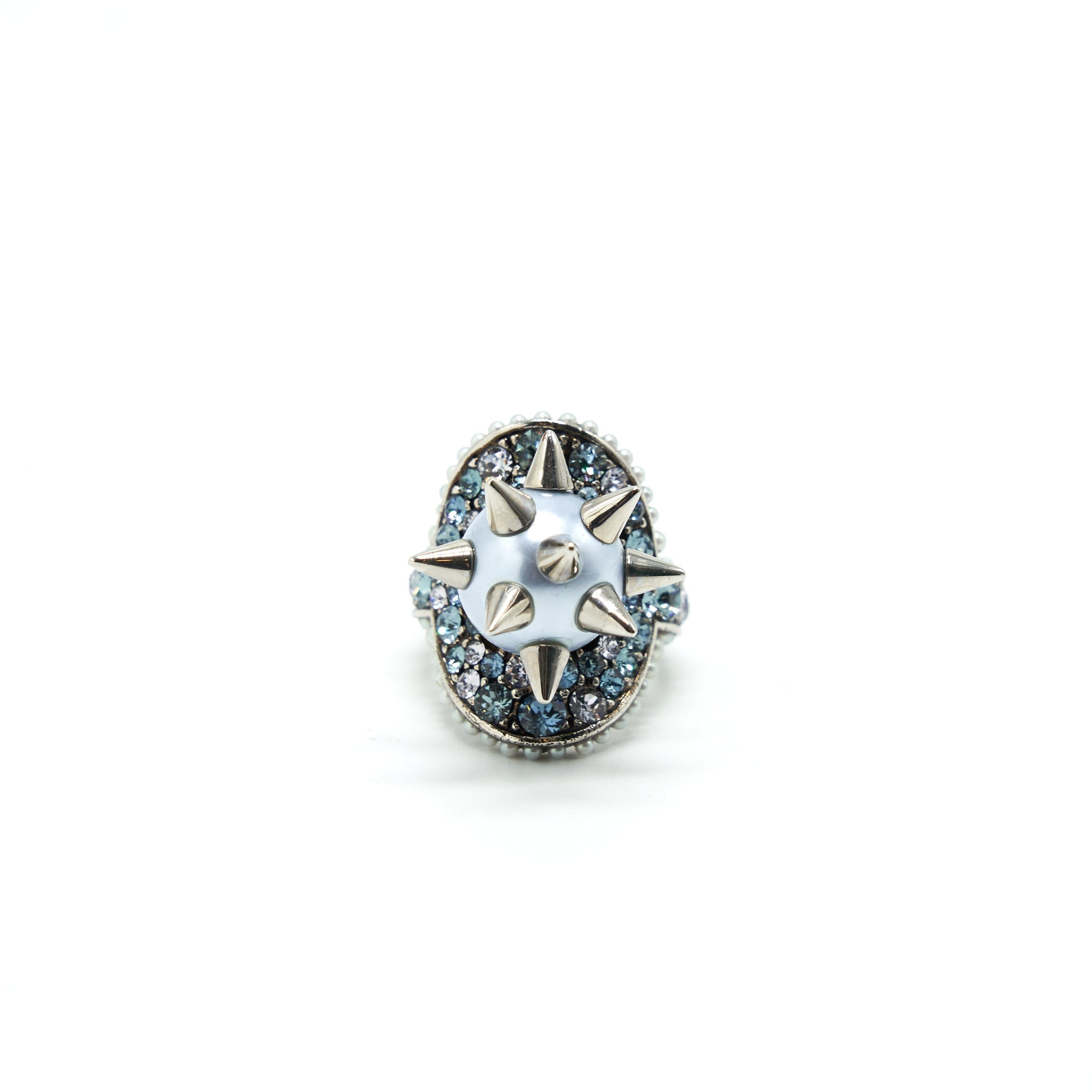 GUCCI CRYSTAL AND PEARLS RING