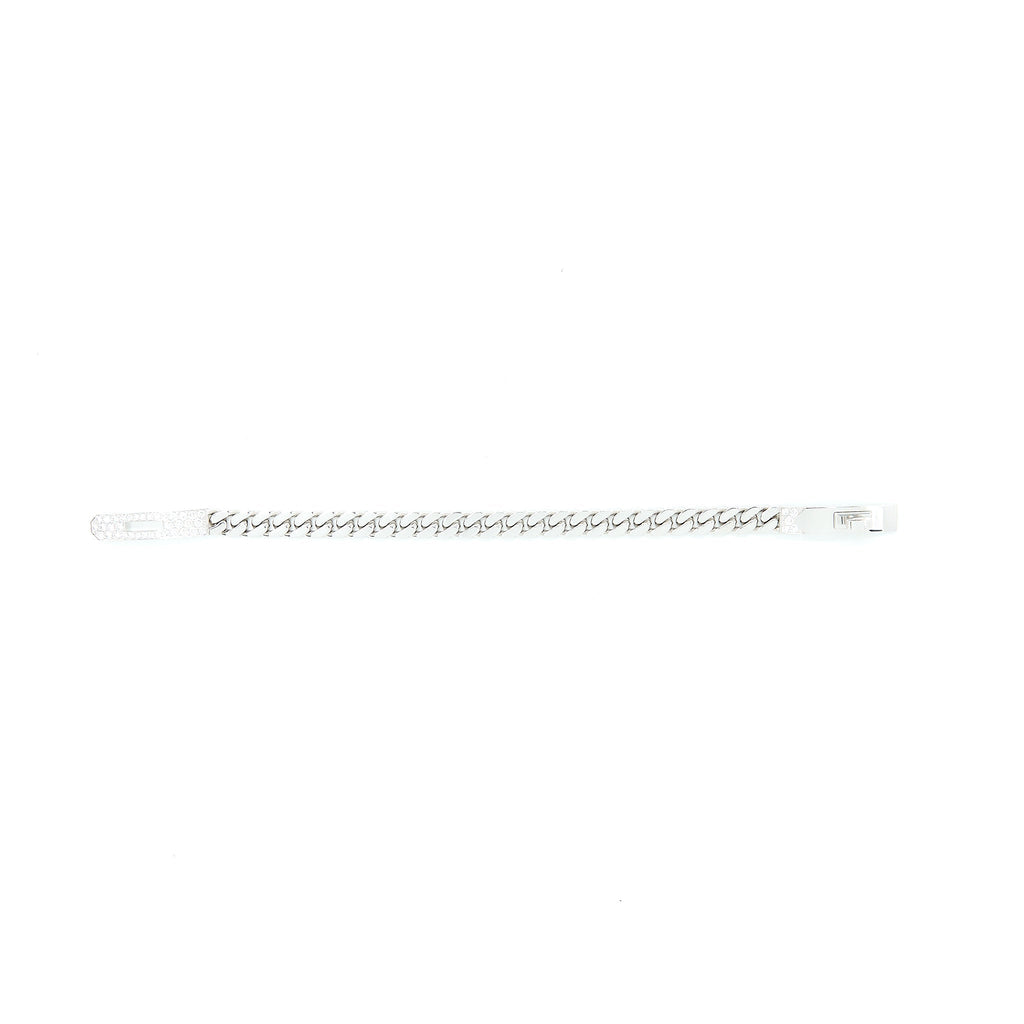 HERMES KELLY GOURMETTE BRACELET WHITE GOLD, DIAMONDS