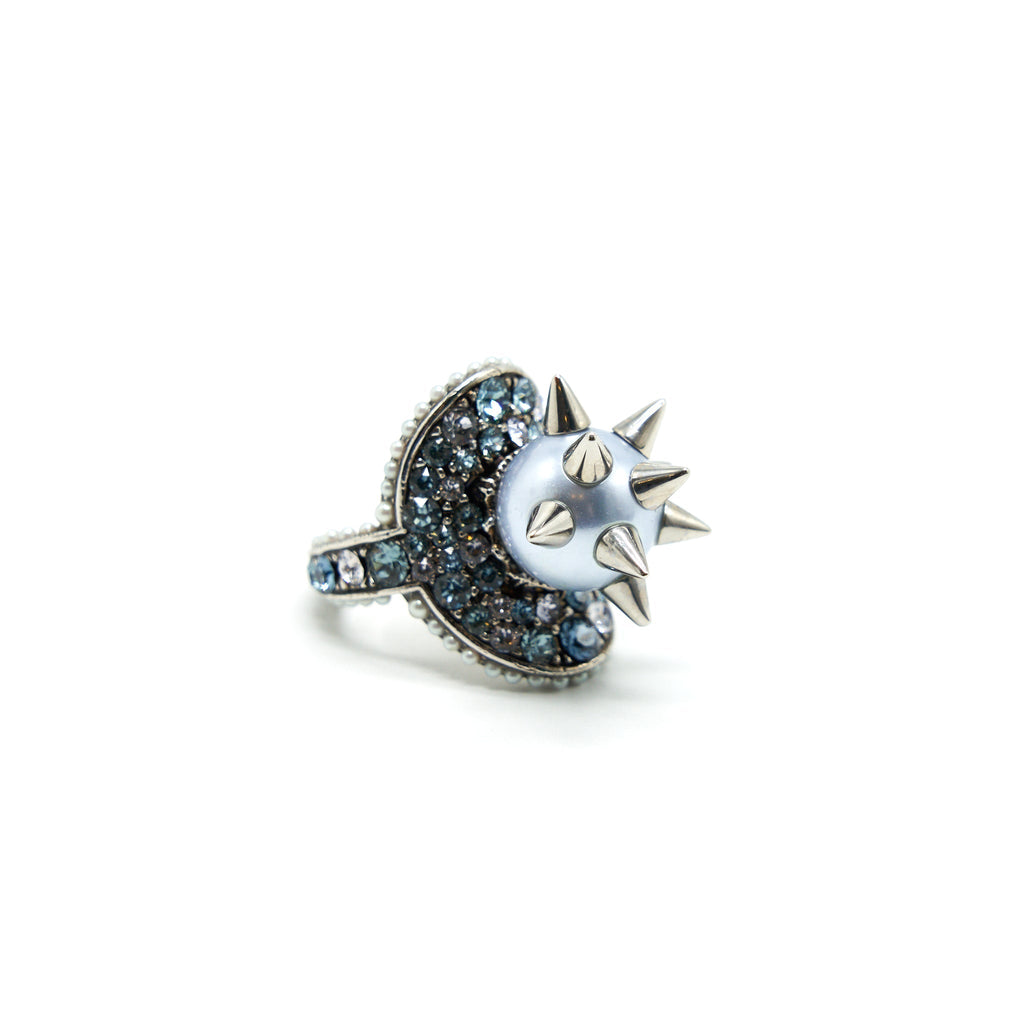 GUCCI CRYSTAL AND PEARLS RING