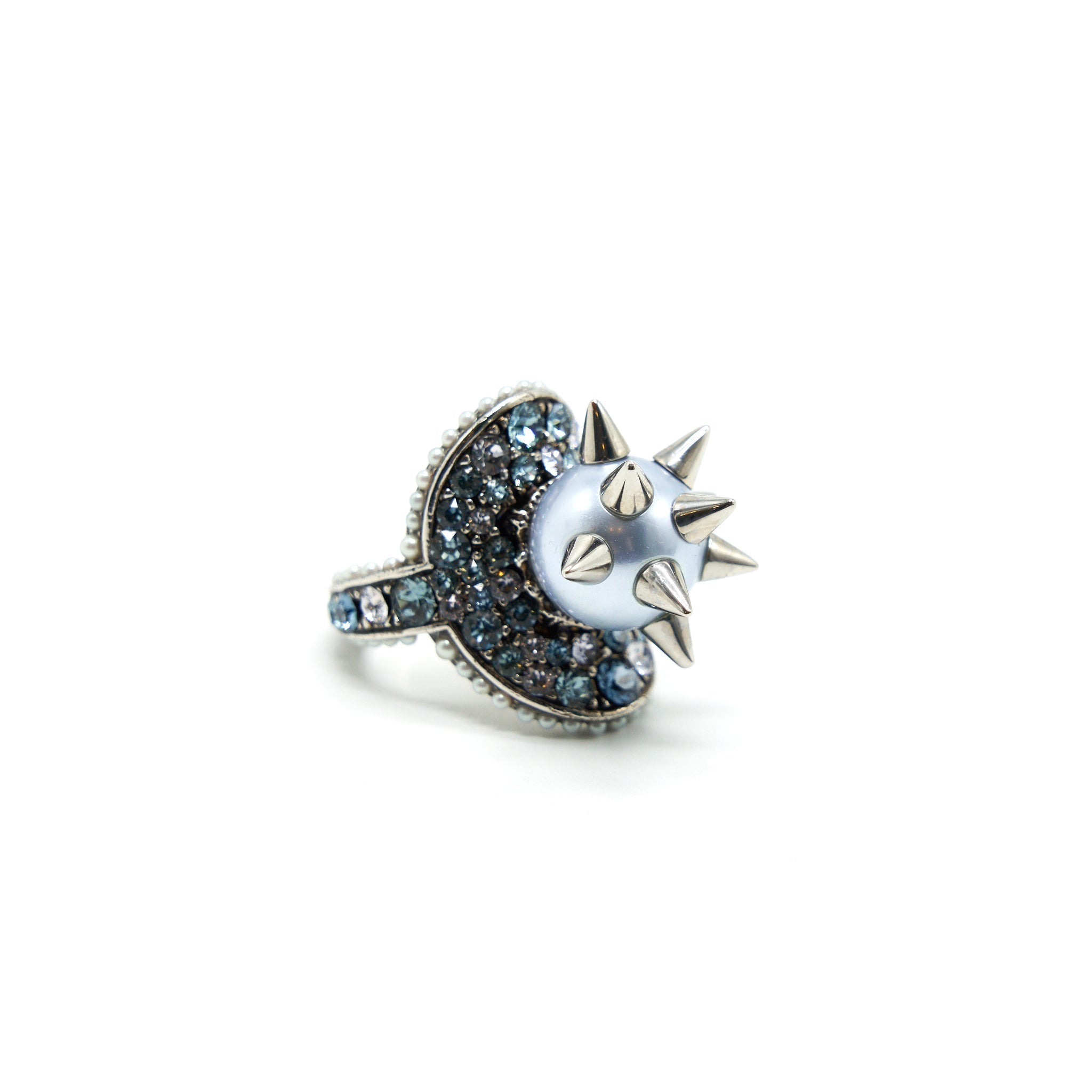 GUCCI CRYSTAL AND PEARLS RING