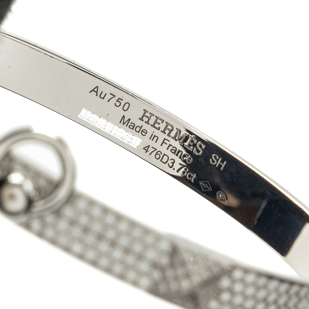 HERMES COLLIER DE CHIEN BRACELET WHITE GOLD /DIAMONDS