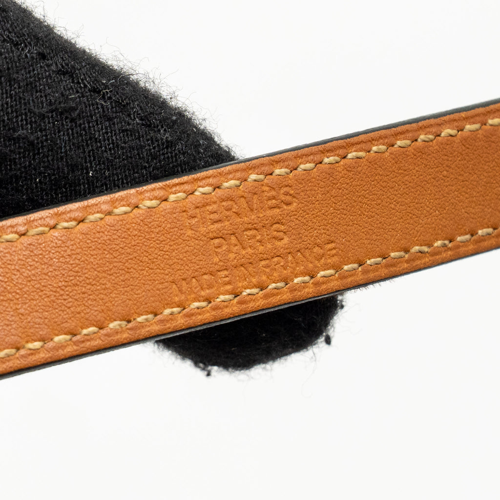 HERMES KELLY DOUBLE TOUR BRACELET CALFSKIN BLACK GHW STAMP SQUARE P