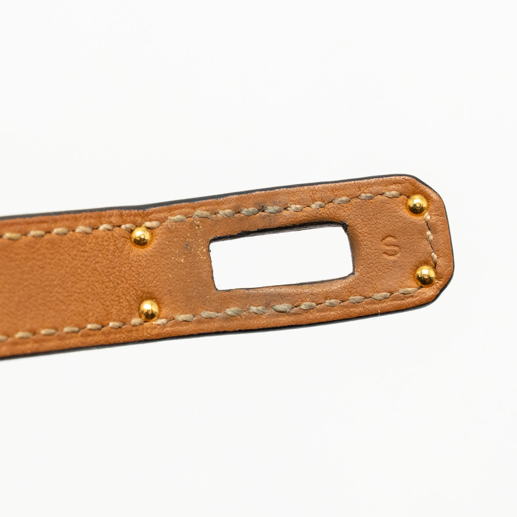 HERMES KELLY DOUBLE TOUR BRACELET CALFSKIN BLACK GHW STAMP SQUARE P