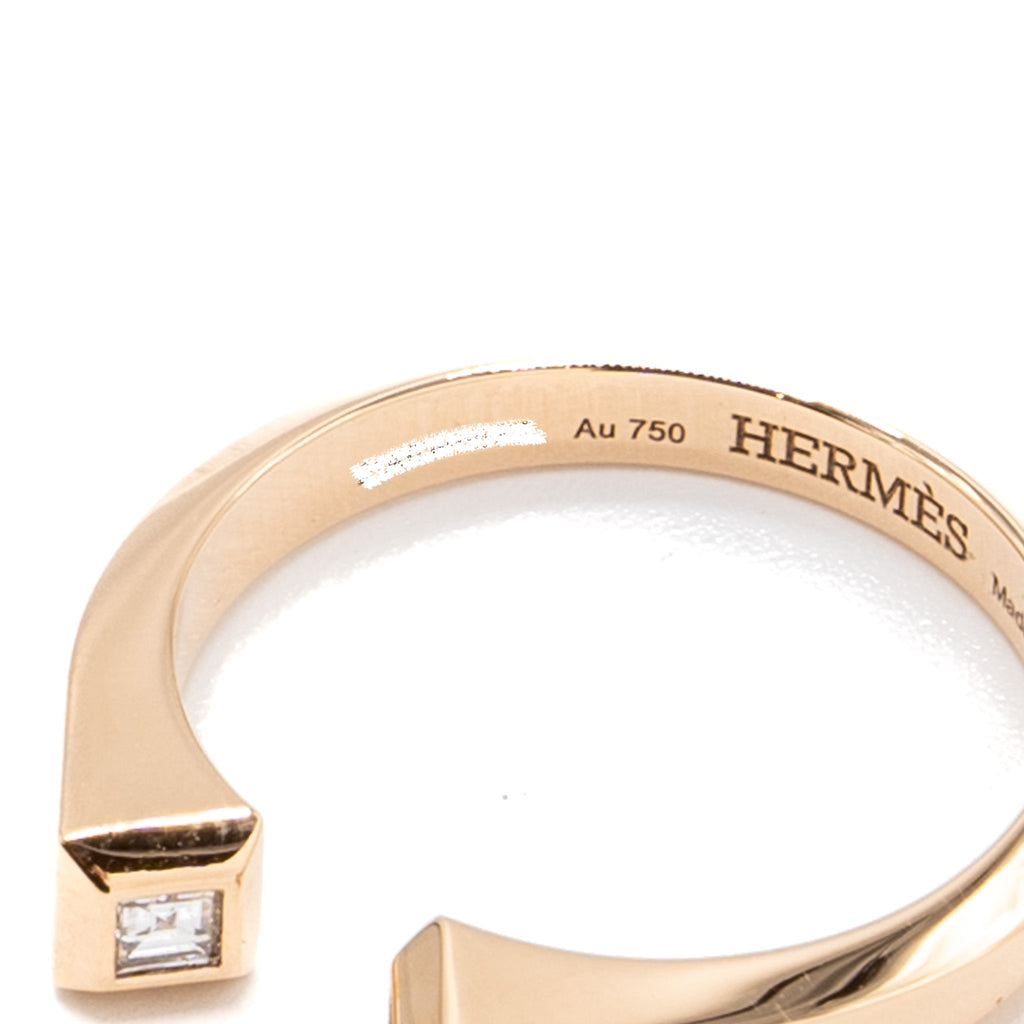 HERMES CLOU DE FORGE RING ROSE GOLD WITH DIAMONDS