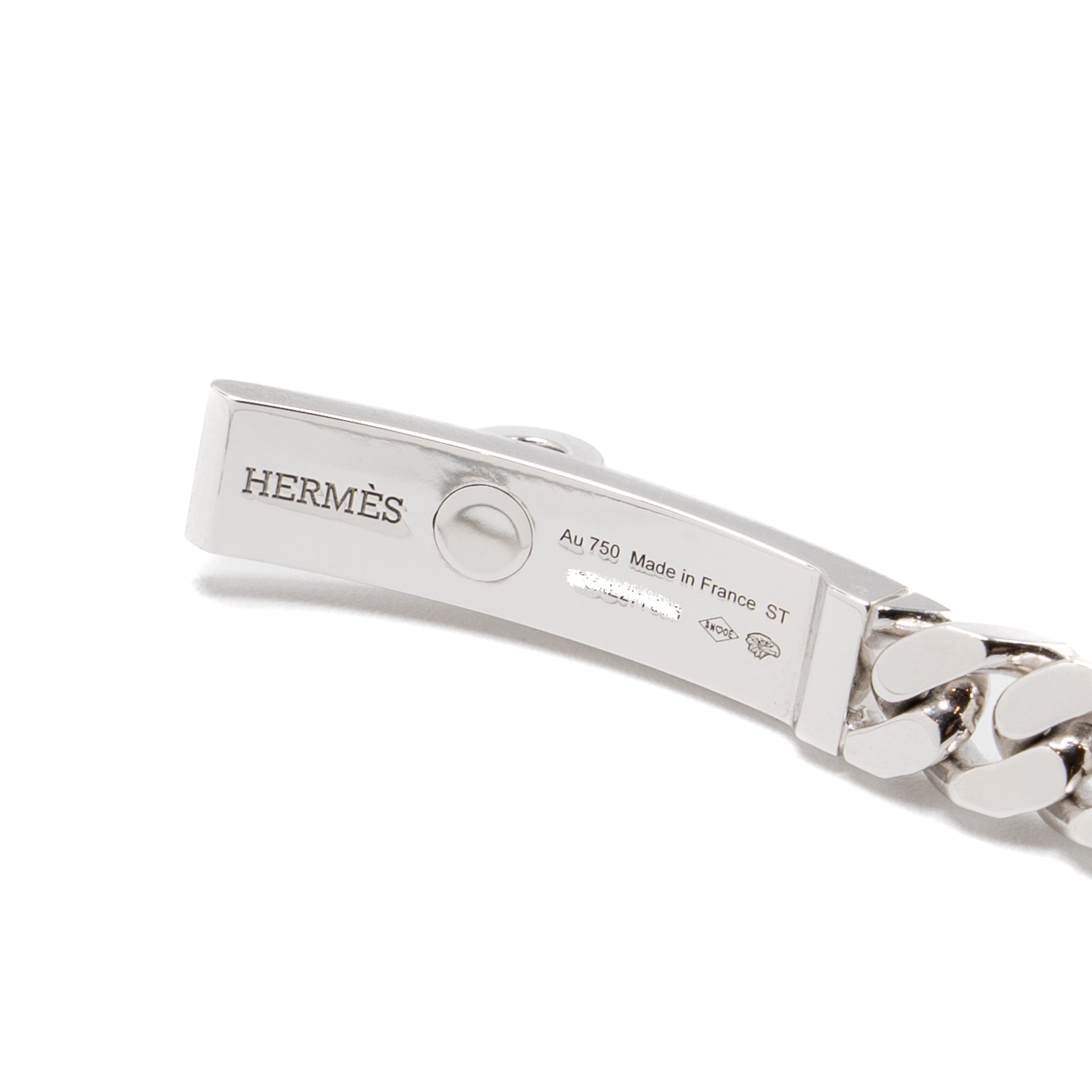 HERMES KELLY GOURMETTE BRACELET WHITE GOLD DIAMONDS