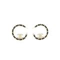 CHANEL 22P ROUND CC BLACK EARRINGS LGHW