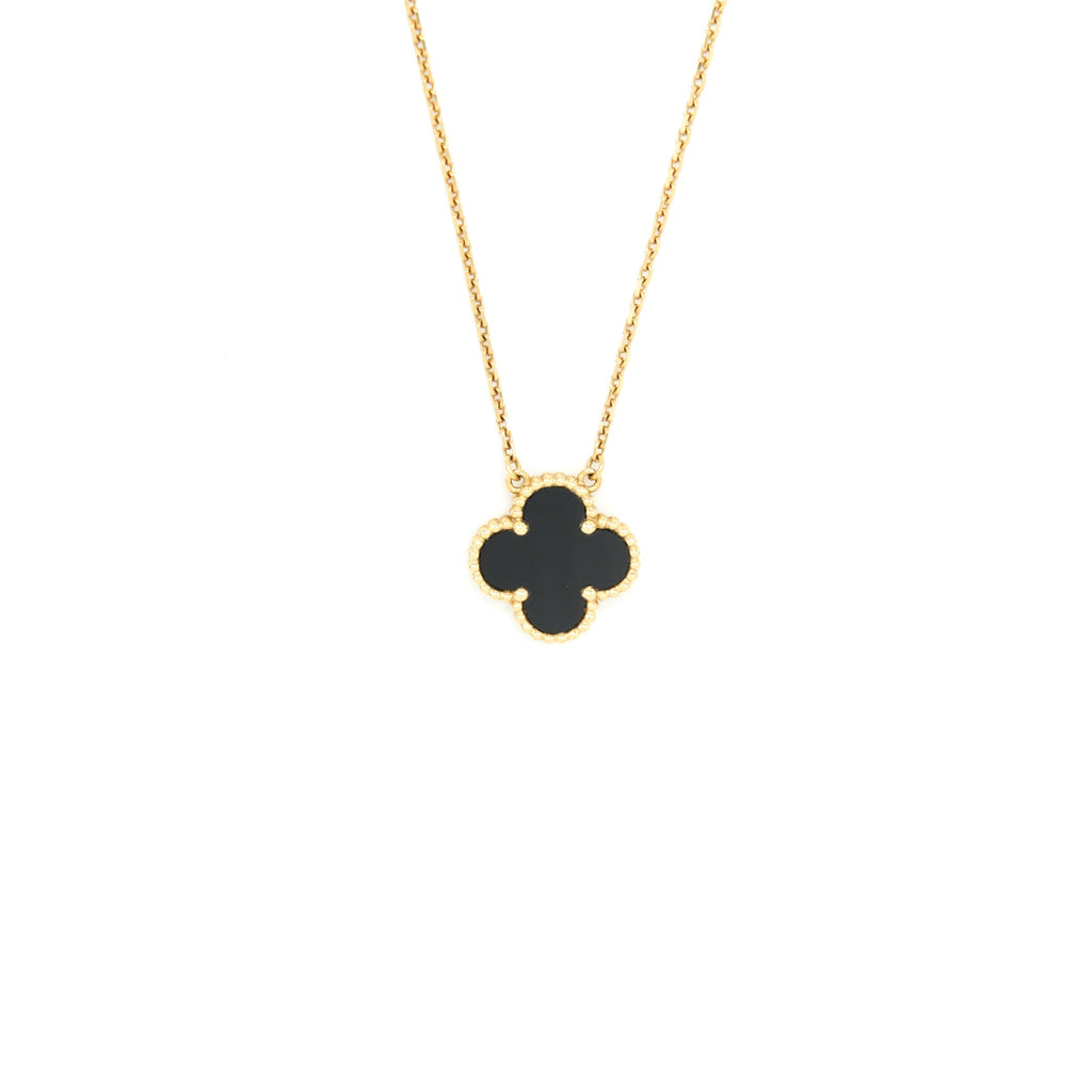 VAN CLEEF & ARPELS VINTAGE ALHAMBRA PENDANT OYNX WITH YELLOW GOLD