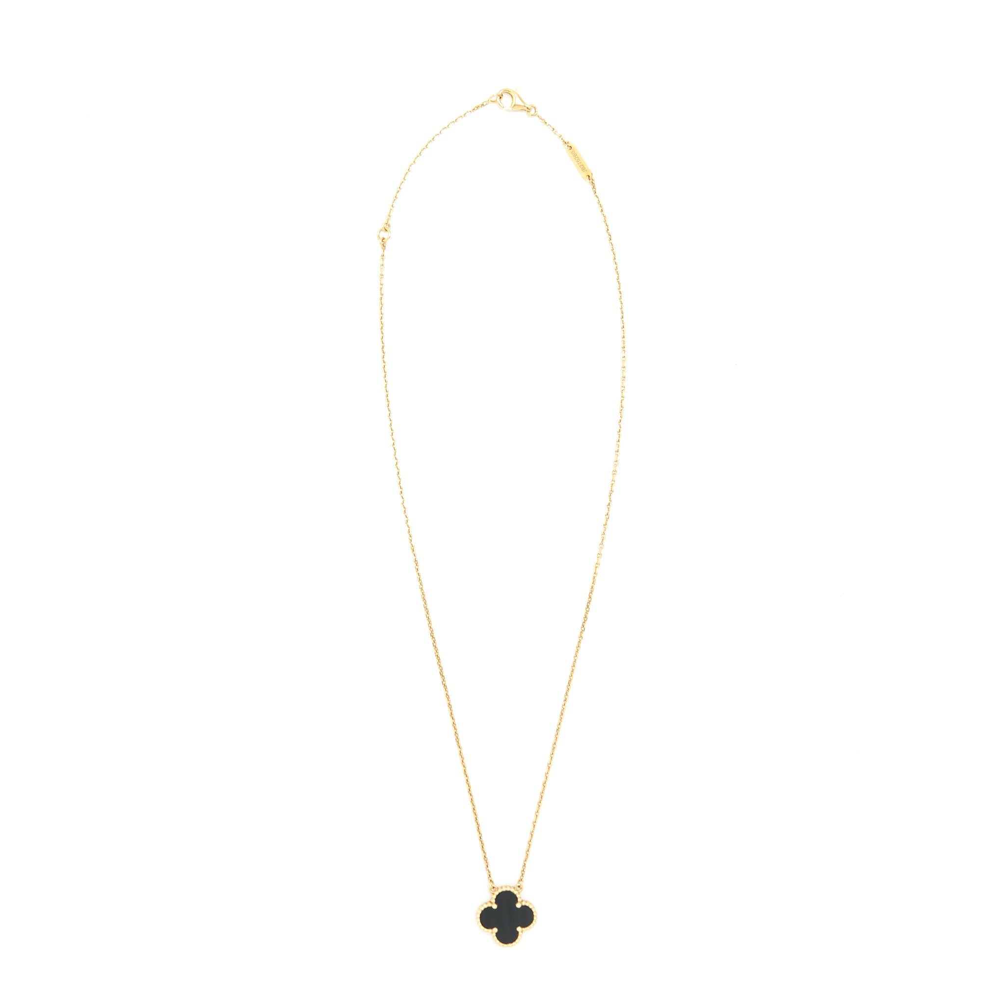 VAN CLEEF & ARPELS VINTAGE ALHAMBRA PENDANT OYNX WITH YELLOW GOLD