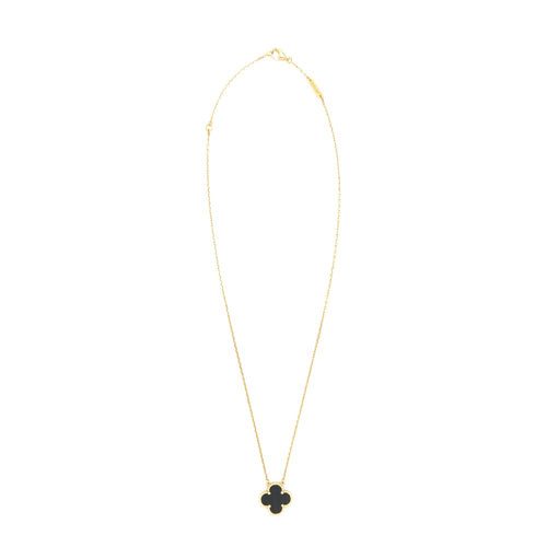 VAN CLEEF & ARPELS VINTAGE ALHAMBRA PENDANT OYNX WITH YELLOW GOLD