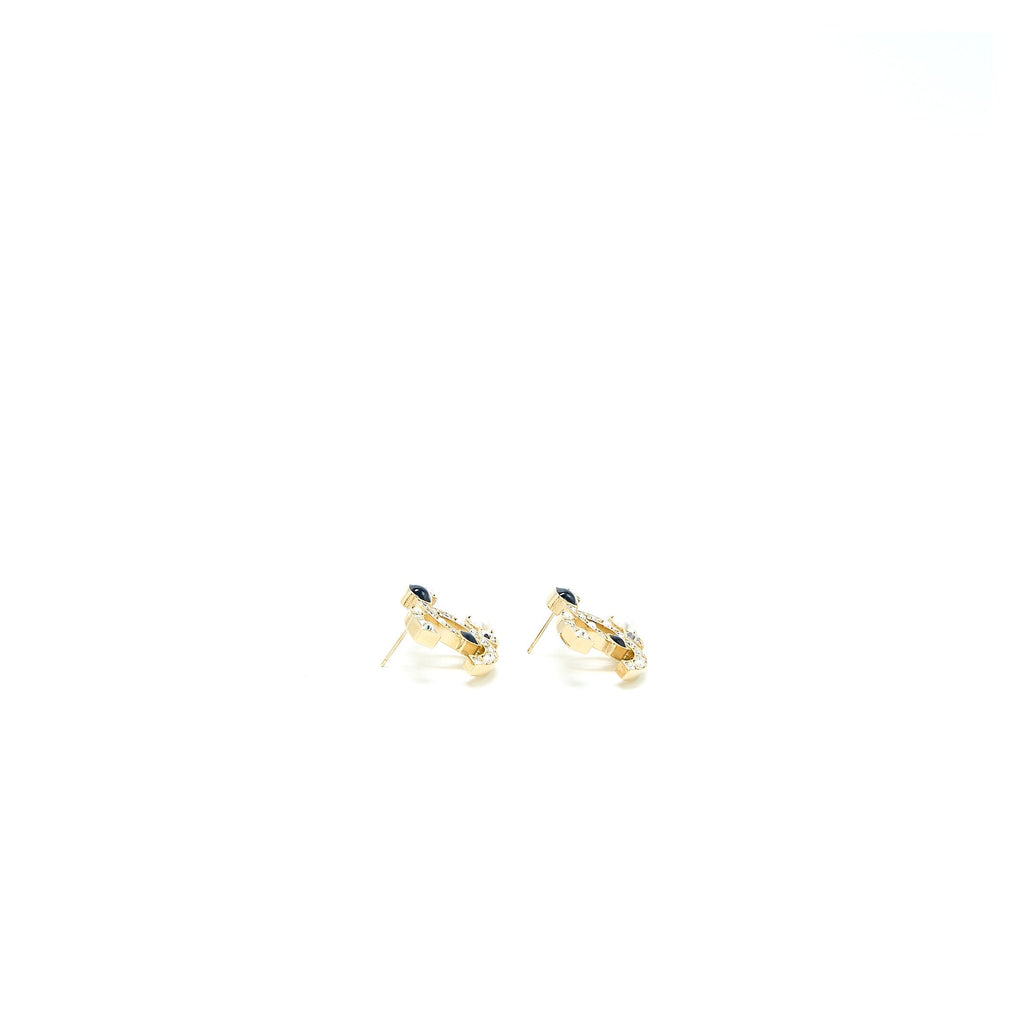 CHANEL CC LOGO CRYSTAL EARRINGS LGHW