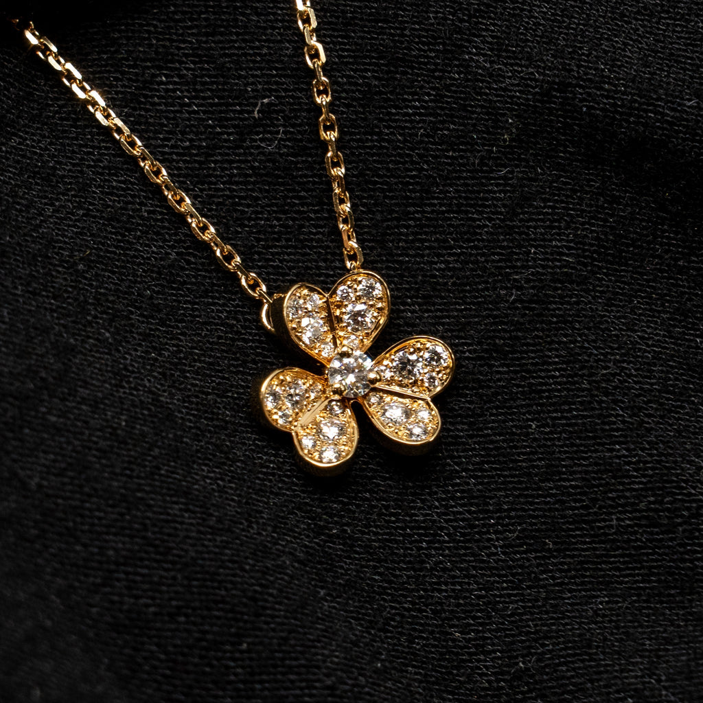 VAN CLEEF & ARPELS FRIVOLE PENDANT YELLOW GOLD DIAMONDS