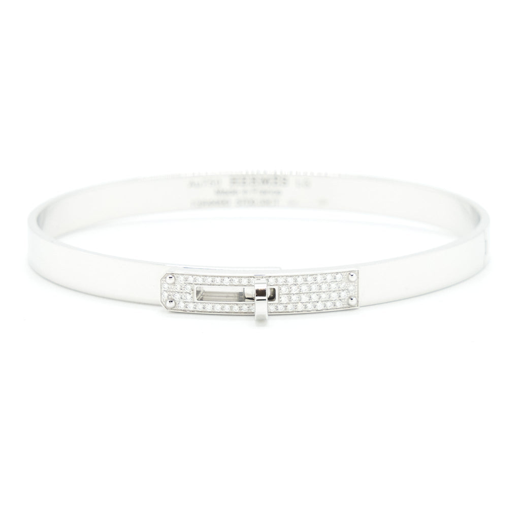 HERMES KELLY BRACELET IN WHITE GOLD WITH DIAMONDS