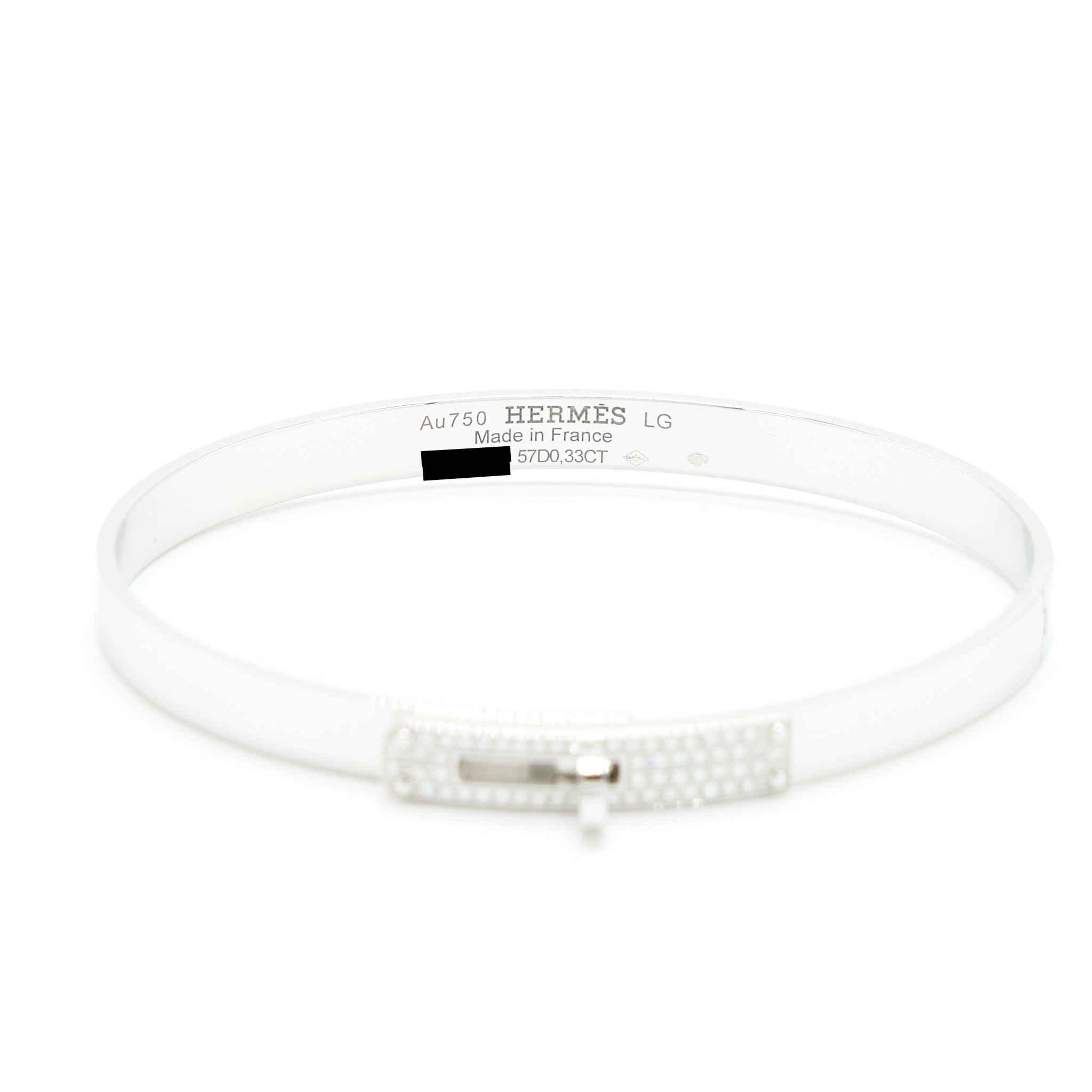 HERMES KELLY BRACELET IN WHITE GOLD WITH DIAMONDS