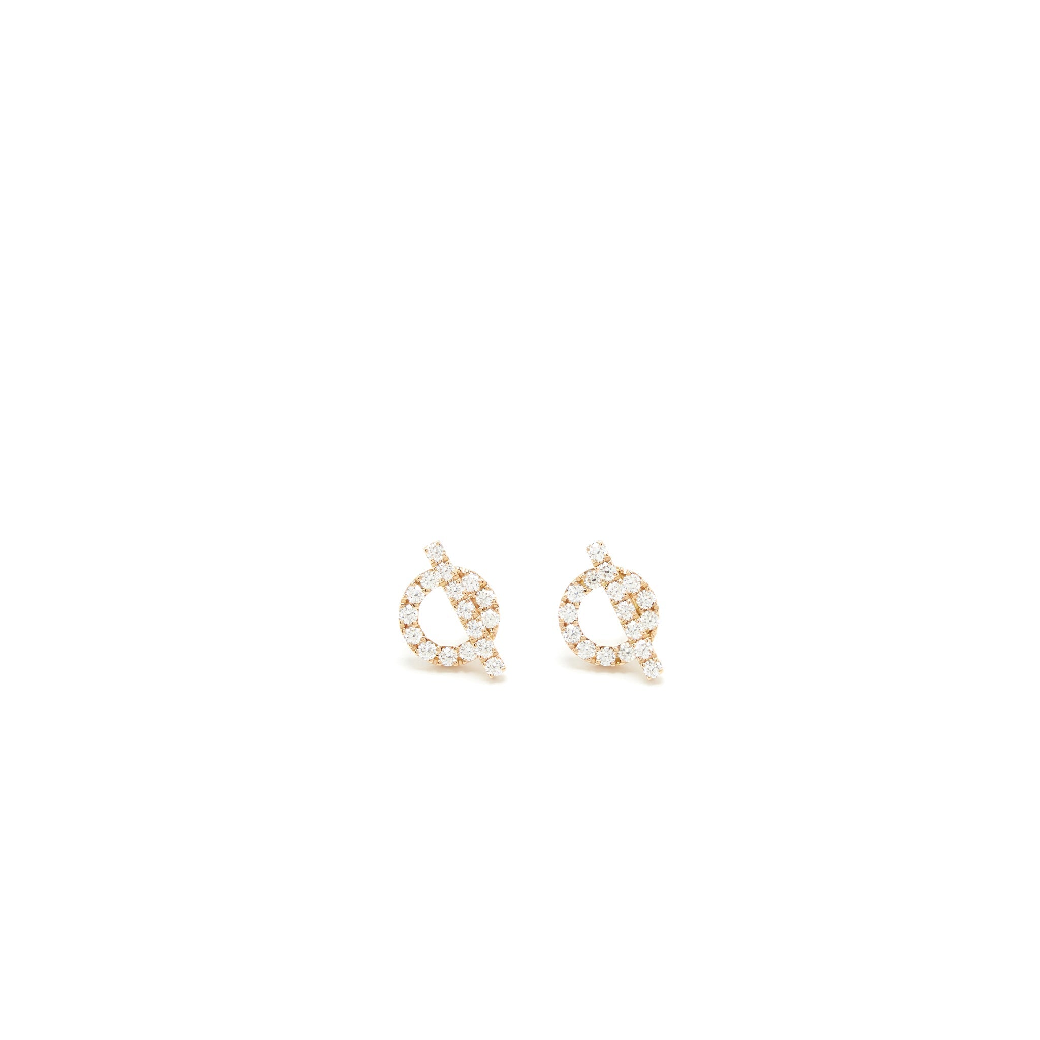 HERMES FINESSE EARRINGS ROSE GOLD WITH DIAMONDS