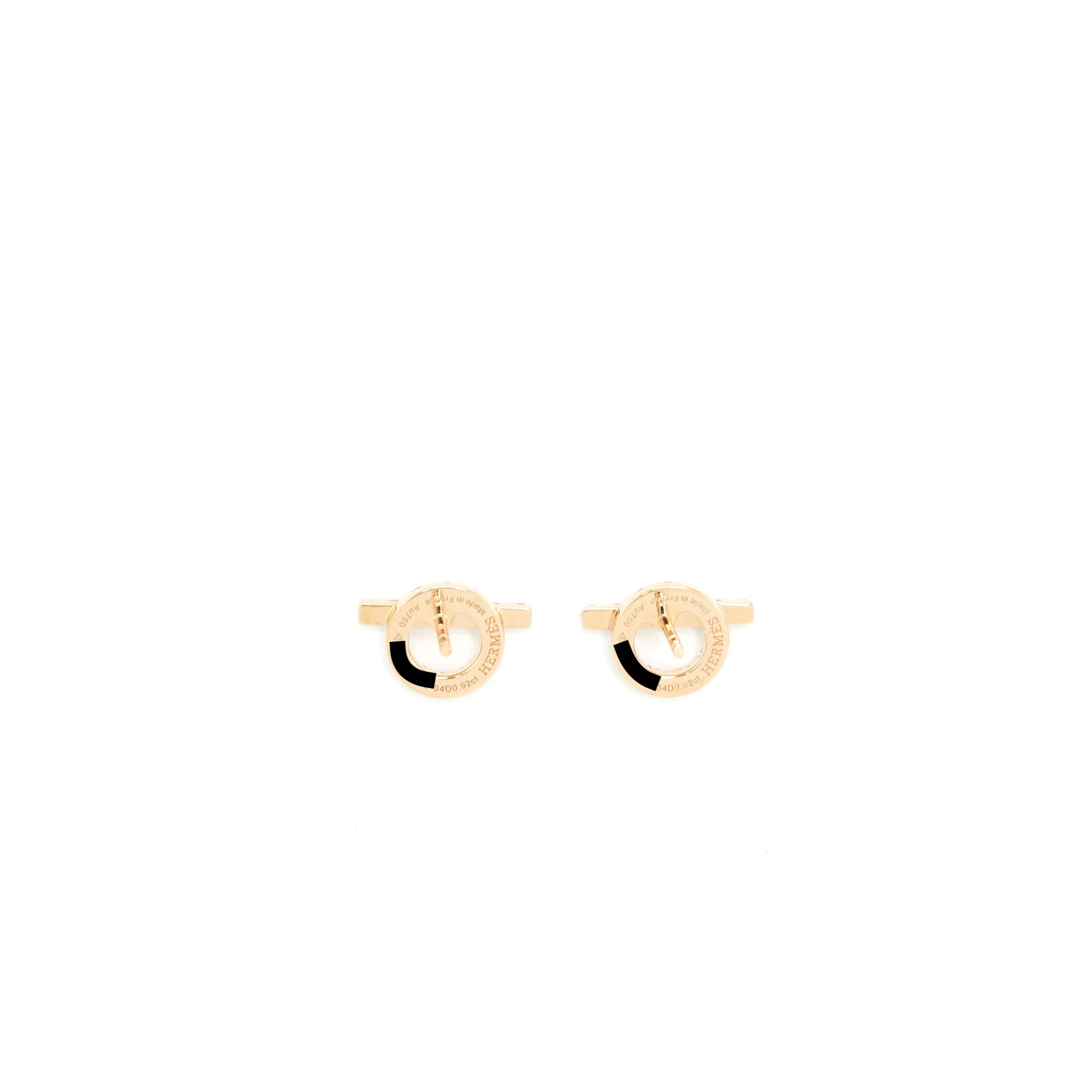 HERMES FINESSE EARRINGS ROSE GOLD WITH DIAMONDS