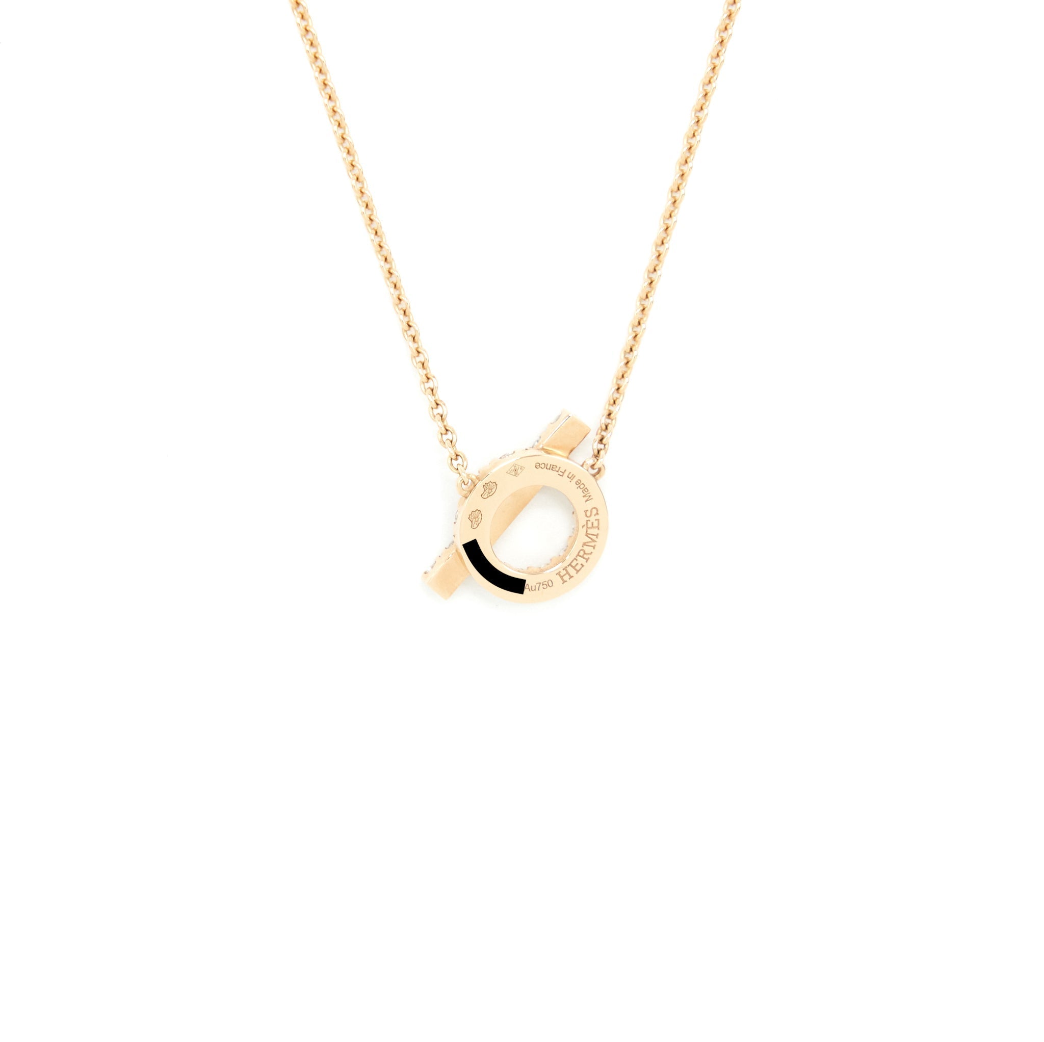 HERMES FINESSE NECKLACE ROSE GOLD WITH DIAMONDS