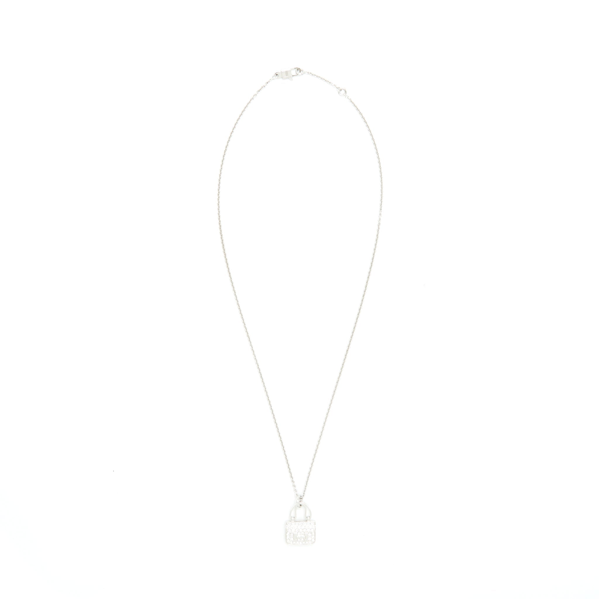 HERMES AMULETTE CONSTANCE PENDANT WHITE GOLD DIAMONDS