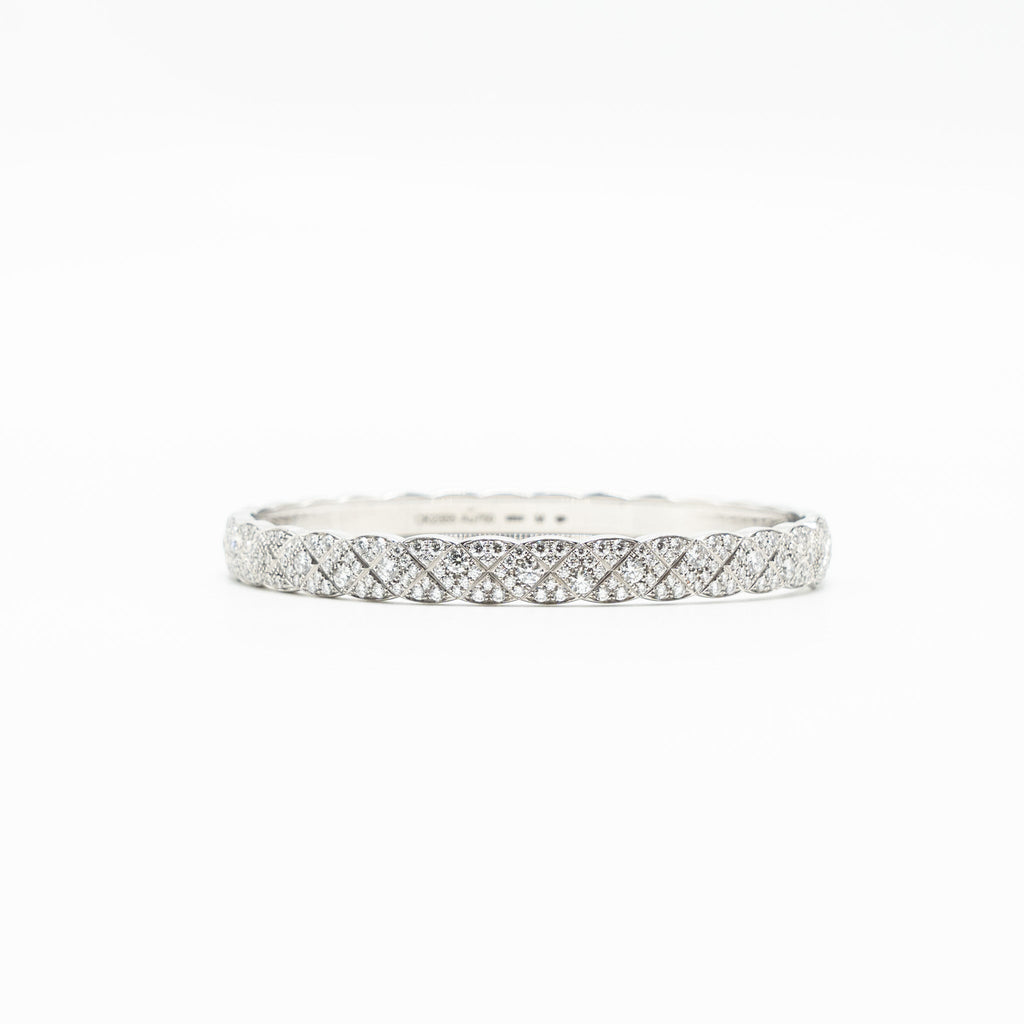 CHANEL COCO CRUSH BRACELET QUILTED MOTIF 18K WHITE GOLD DIAMONDS