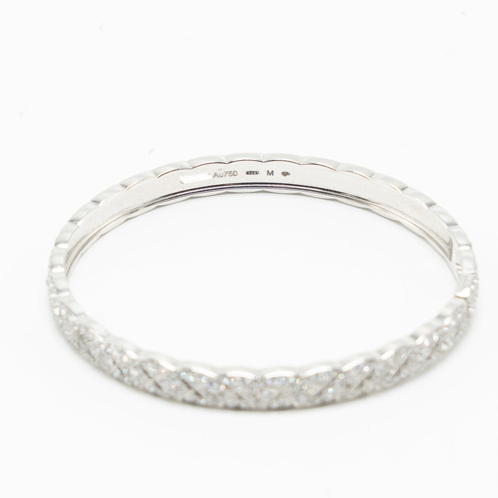 CHANEL COCO CRUSH BRACELET QUILTED MOTIF 18K WHITE GOLD DIAMONDS