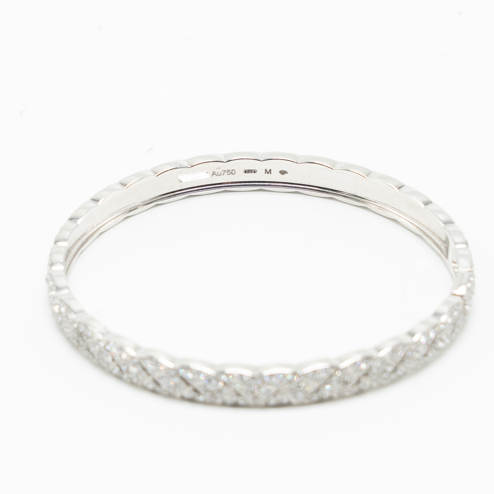 CHANEL COCO CRUSH BRACELET QUILTED MOTIF 18K WHITE GOLD DIAMONDS