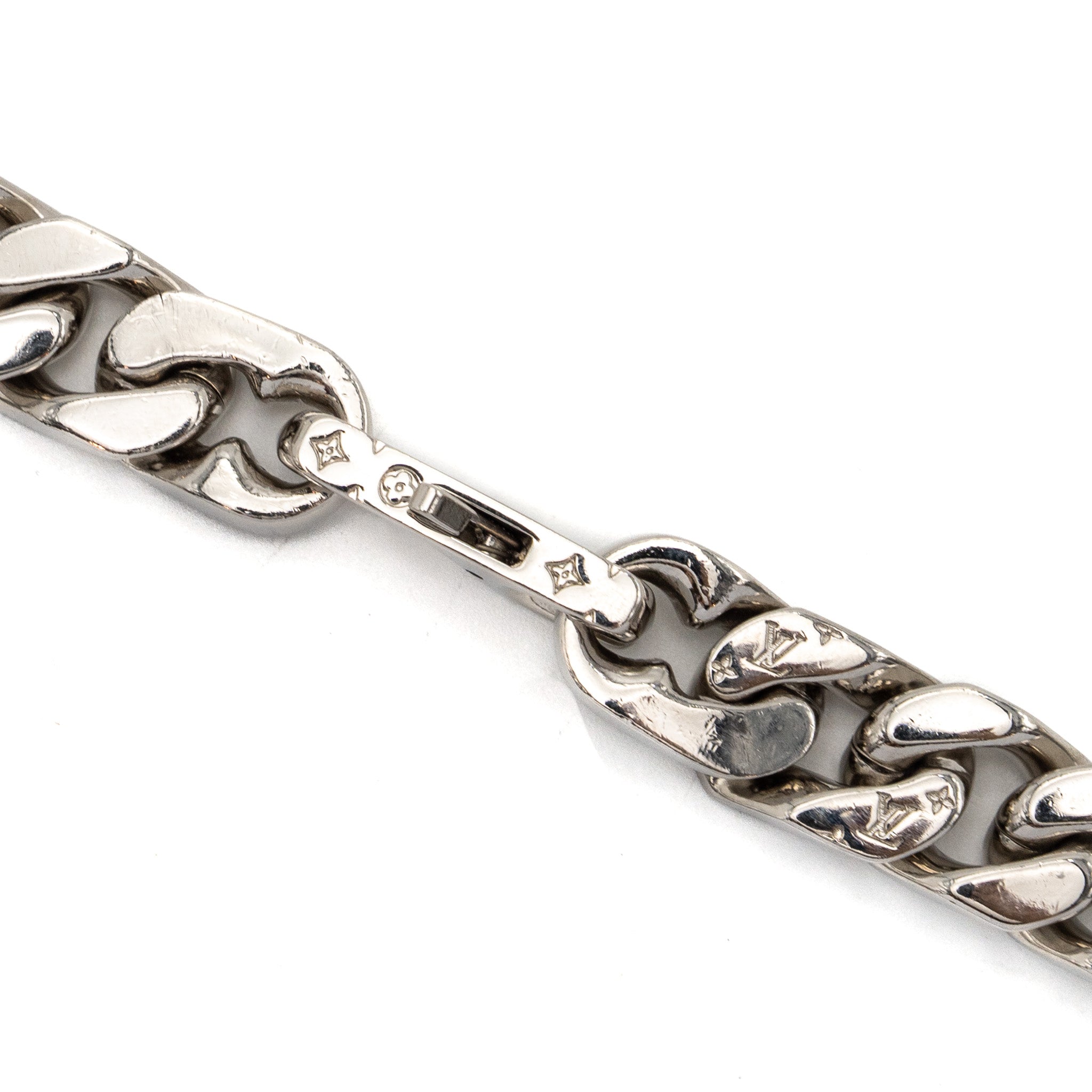 LOUIS VUITTON LV CHAIN LINKS NECKLACE SILVER TONE