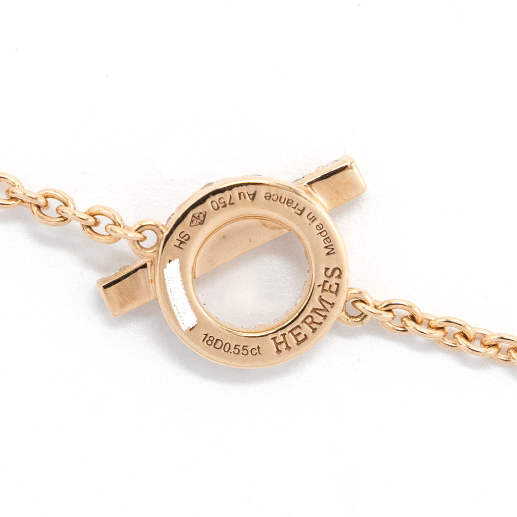 HERMES FINESSE BRACELET ROSE GOLD, DIAMONDS