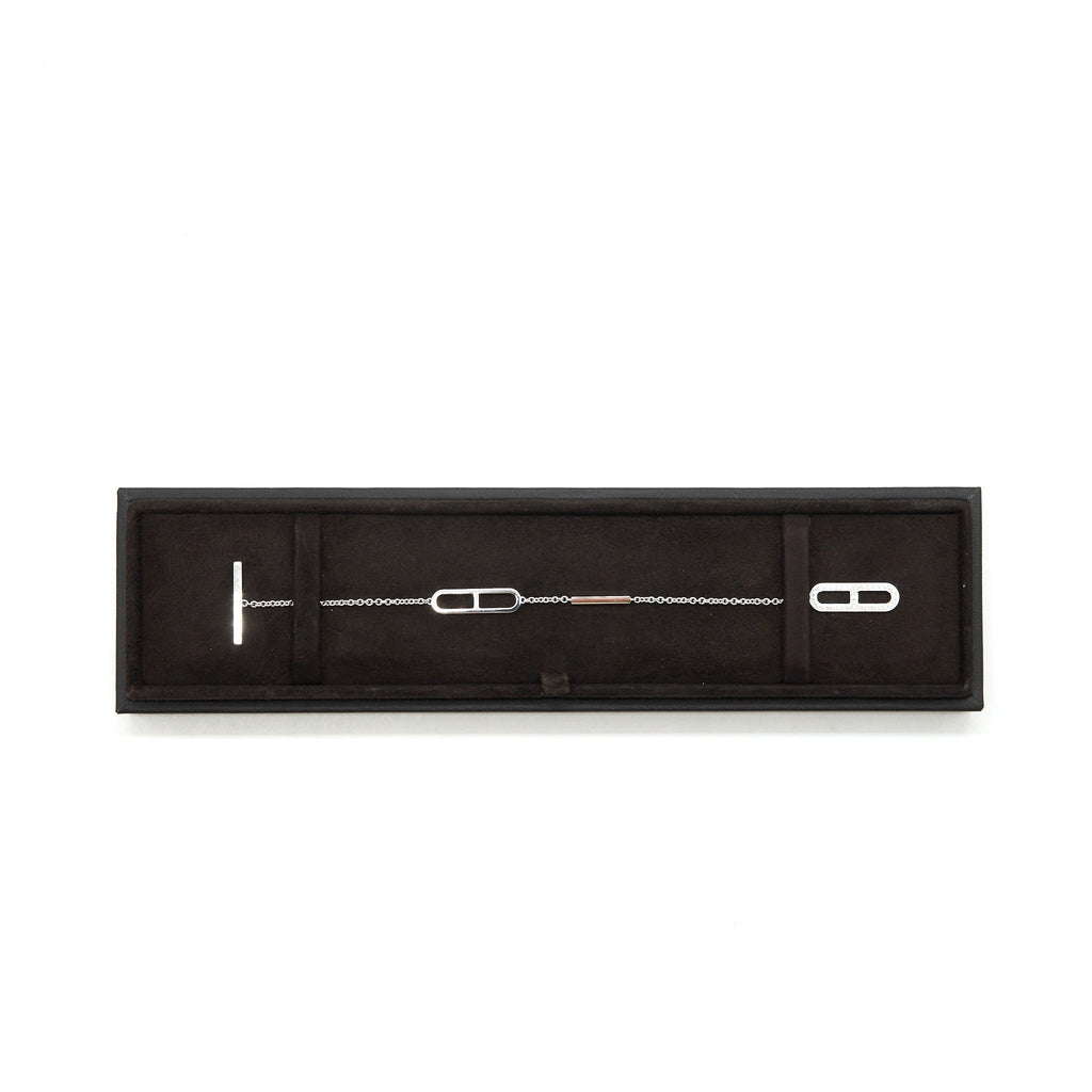 HERMES EVER CHAIN D'ANCRE BRACELET WHITE GOLD