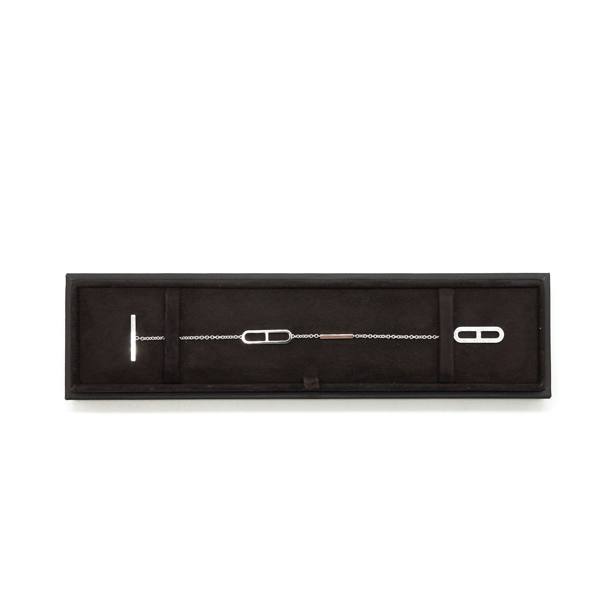 HERMES EVER CHAIN D'ANCRE BRACELET WHITE GOLD