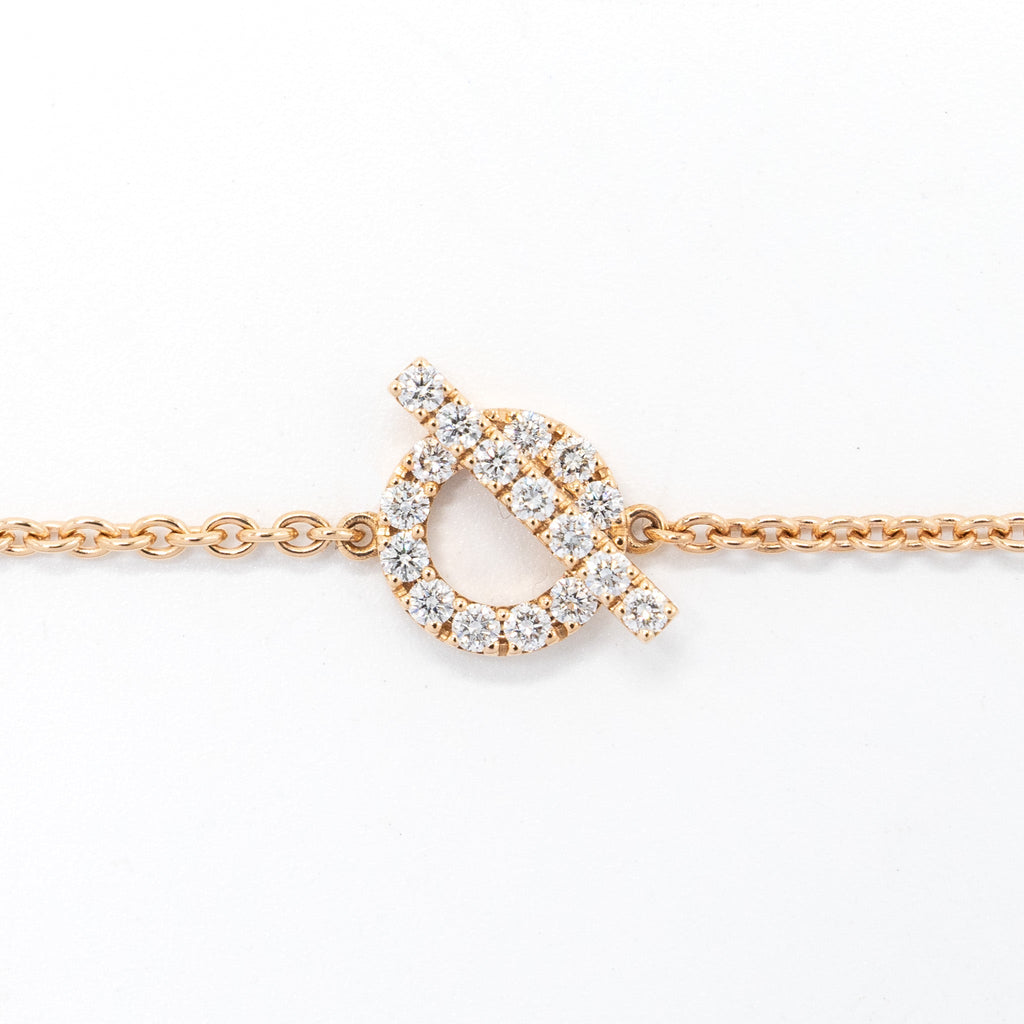 HERMES FINESSE BRACELET ROSE GOLD, DIAMONDS