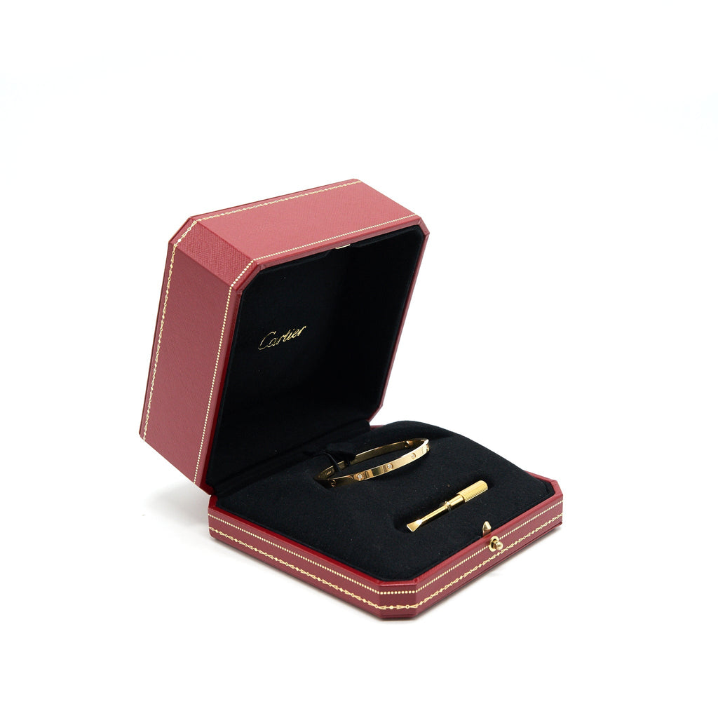 CARTIER LOVE BRACELET YELLOW GOLD 10 DIAMONDS