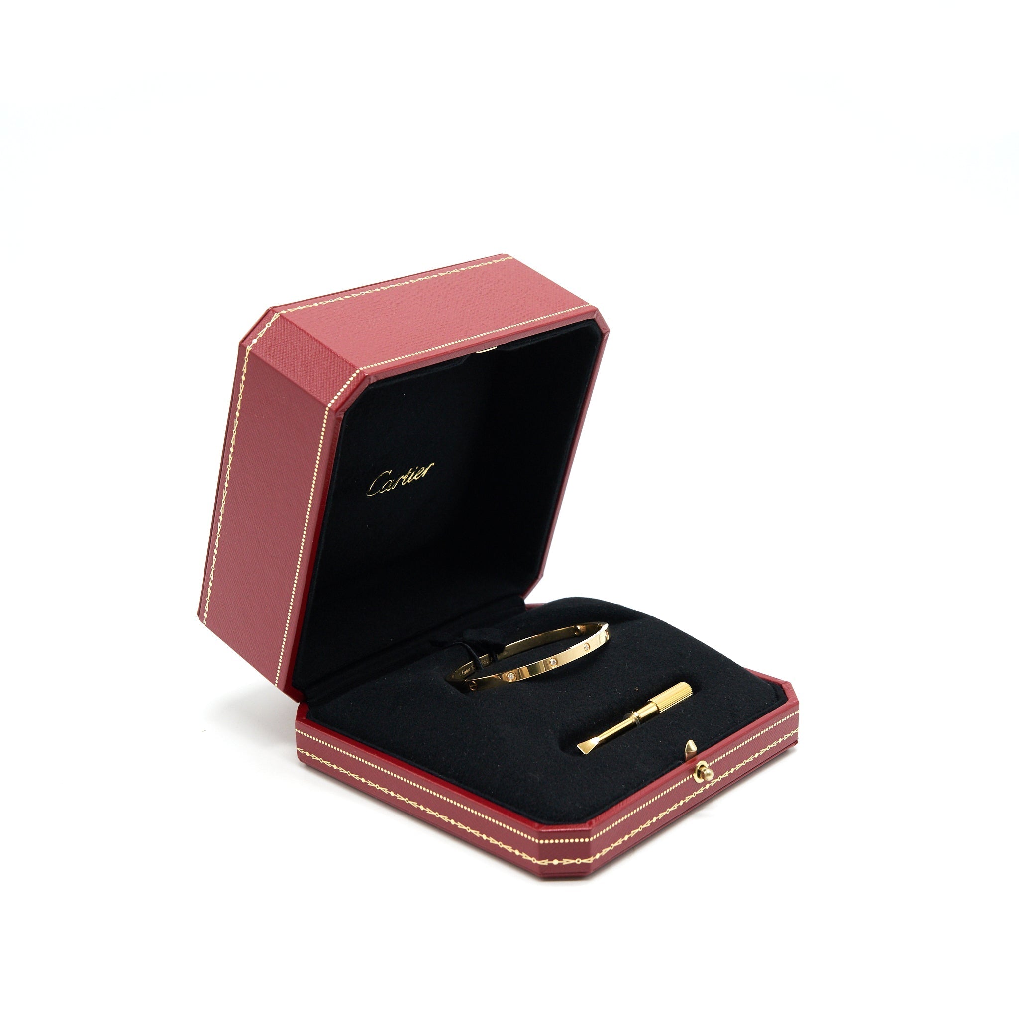 CARTIER LOVE BRACELET YELLOW GOLD 10 DIAMONDS