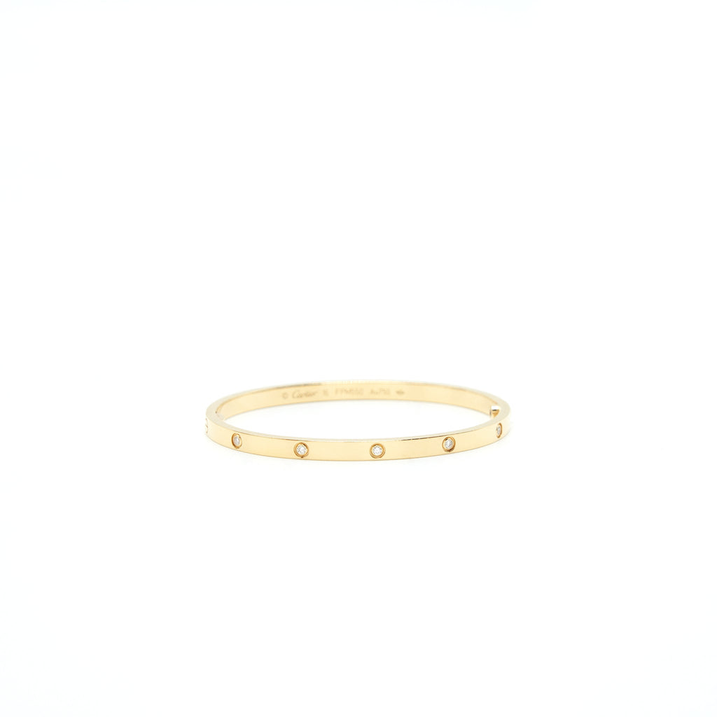CARTIER LOVE BRACELET YELLOW GOLD 10 DIAMONDS