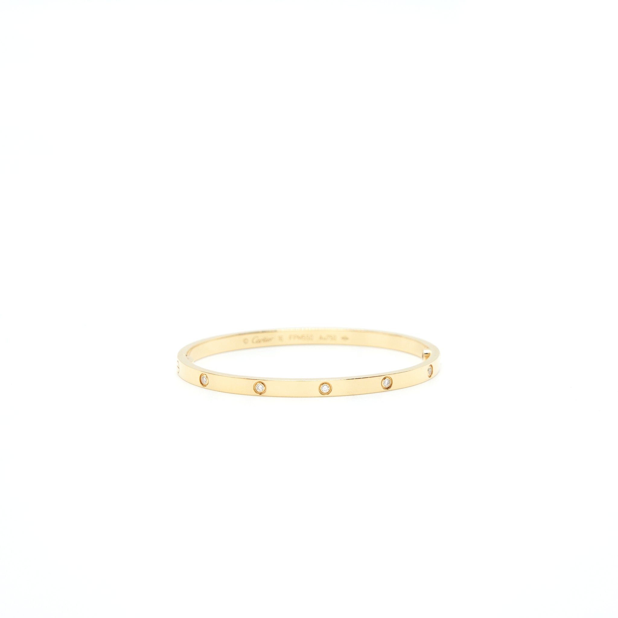 CARTIER LOVE BRACELET YELLOW GOLD 10 DIAMONDS